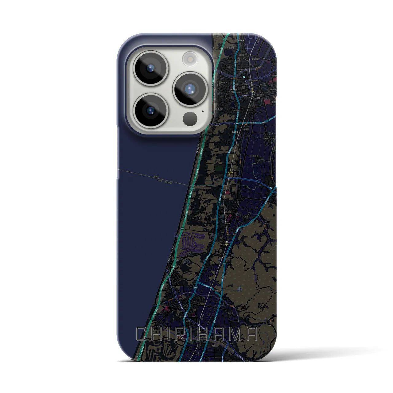 【千里浜(石川県)】地図柄iPhoneケース(バックカバータイプ)