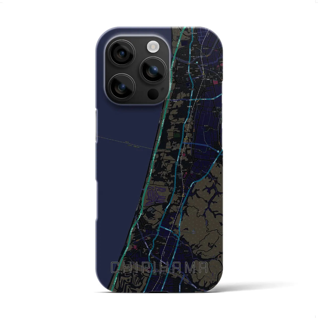 【千里浜(石川県)】地図柄iPhoneケース(バックカバータイプ)
