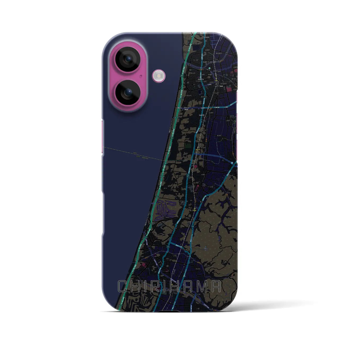 【千里浜(石川県)】地図柄iPhoneケース(バックカバータイプ)