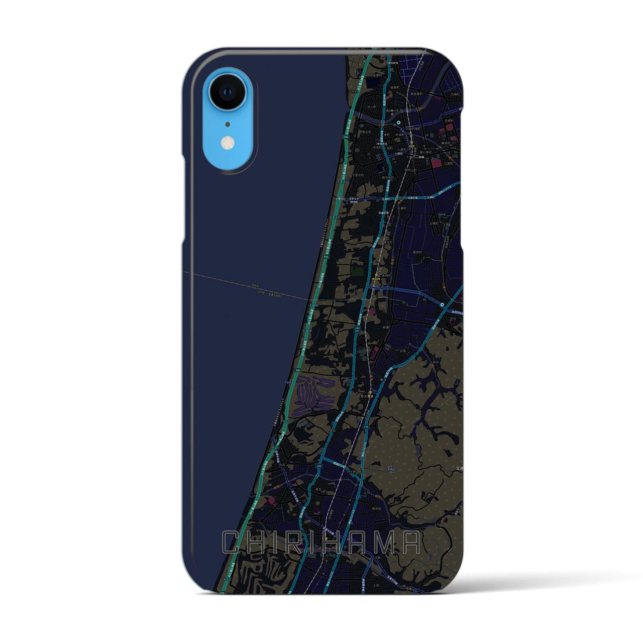 【千里浜(石川県)】地図柄iPhoneケース(バックカバータイプ)