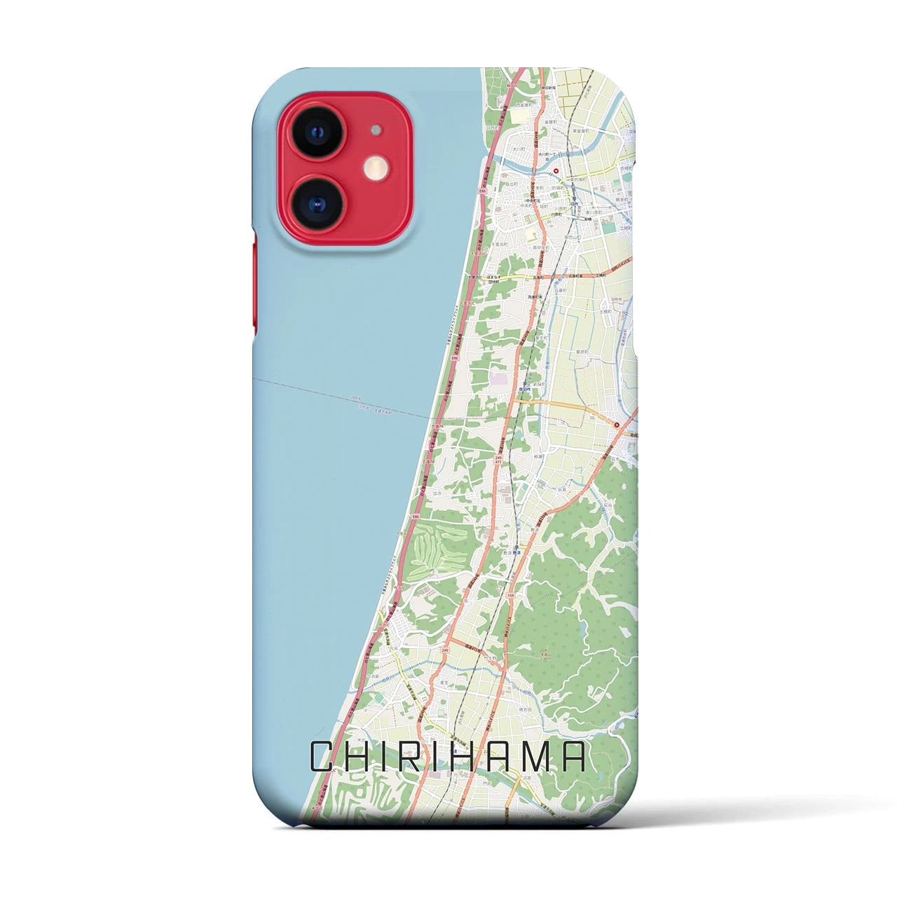 【千里浜(石川県)】地図柄iPhoneケース(バックカバータイプ)