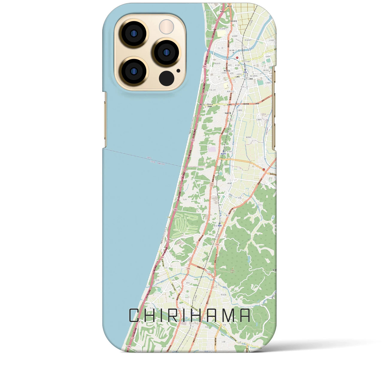 【千里浜(石川県)】地図柄iPhoneケース(バックカバータイプ)