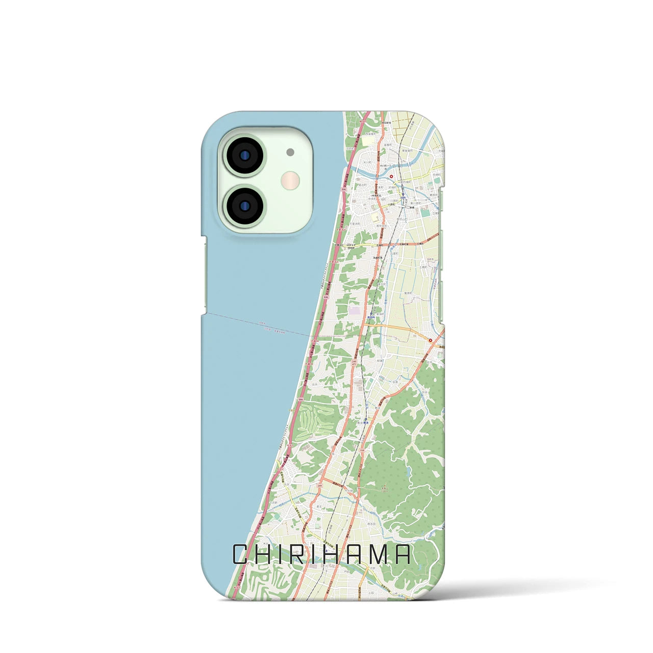 【千里浜(石川県)】地図柄iPhoneケース(バックカバータイプ)