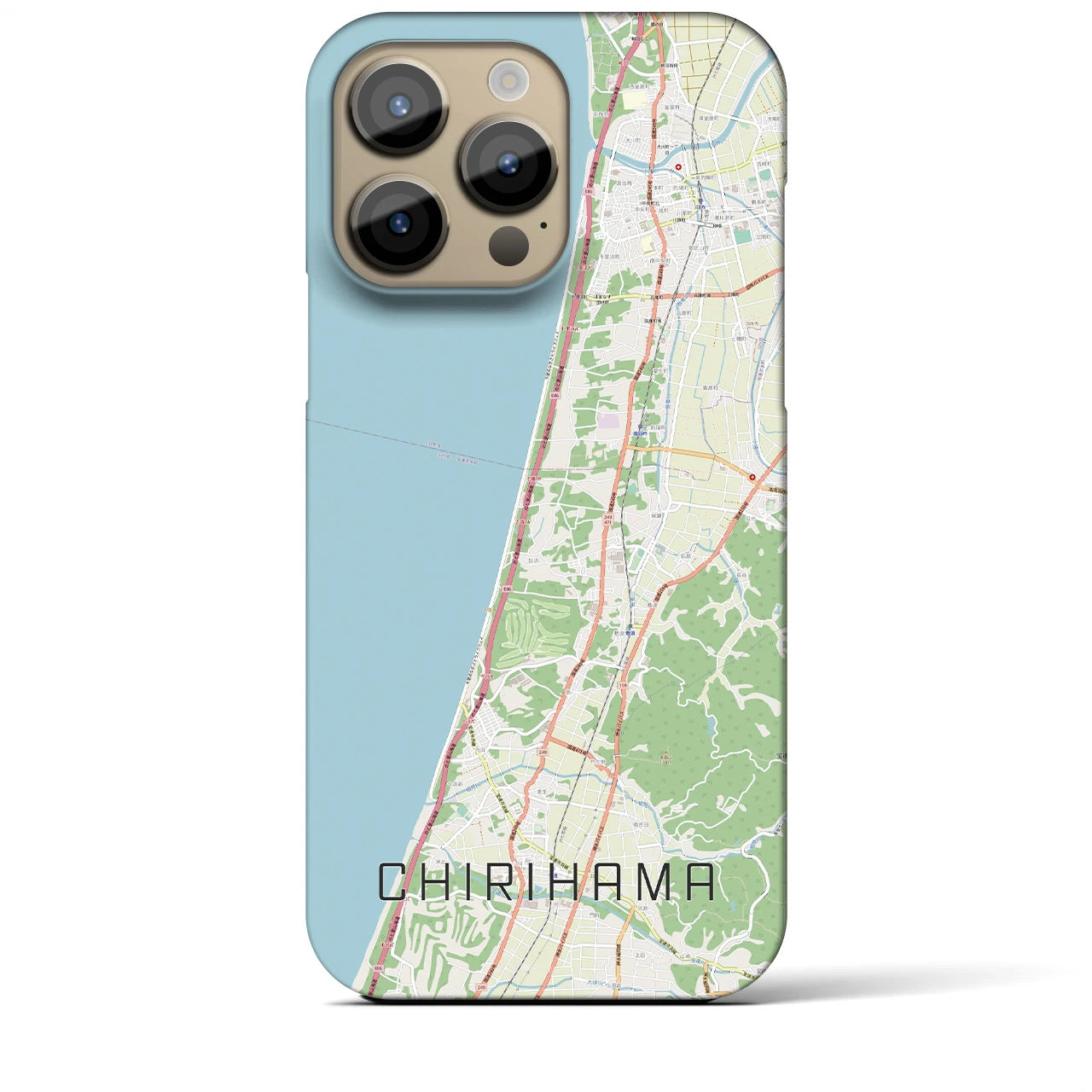 【千里浜(石川県)】地図柄iPhoneケース(バックカバータイプ)