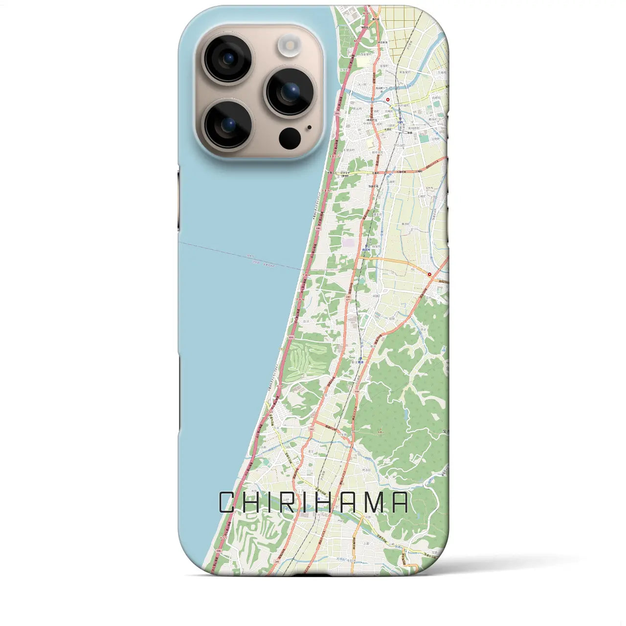 【千里浜(石川県)】地図柄iPhoneケース(バックカバータイプ)