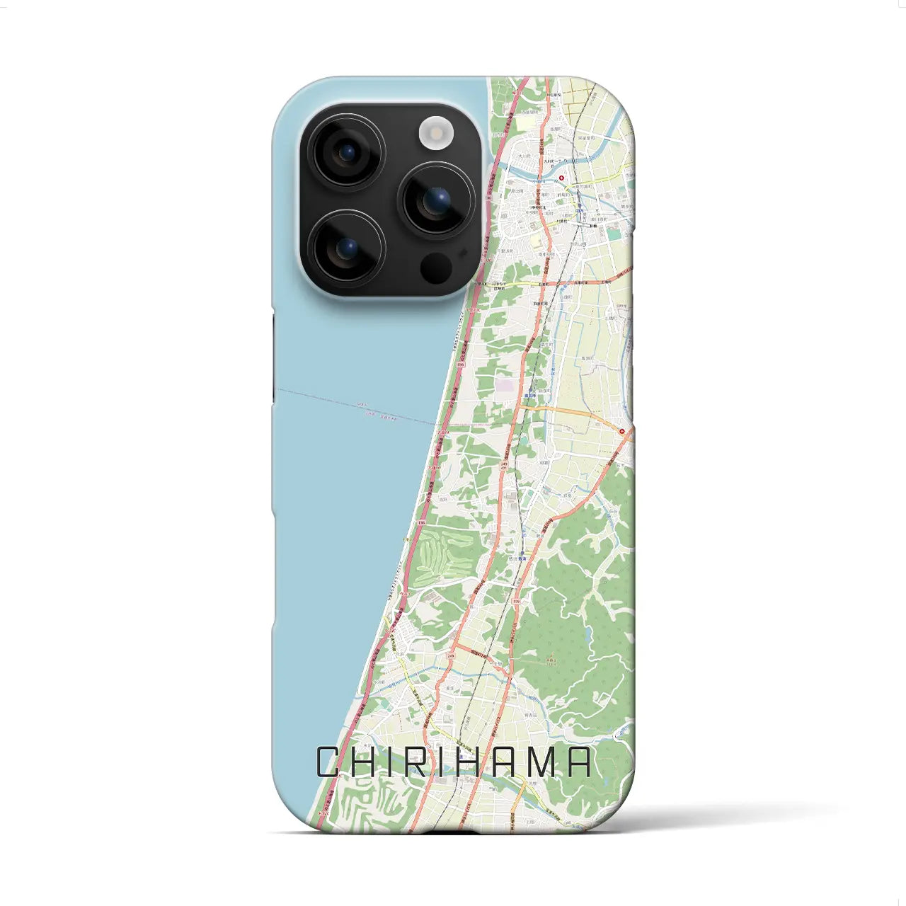 【千里浜(石川県)】地図柄iPhoneケース(バックカバータイプ)