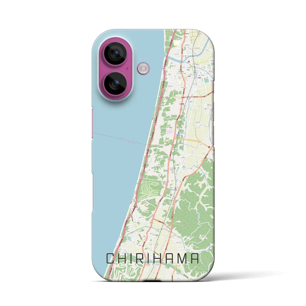 【千里浜(石川県)】地図柄iPhoneケース(バックカバータイプ)