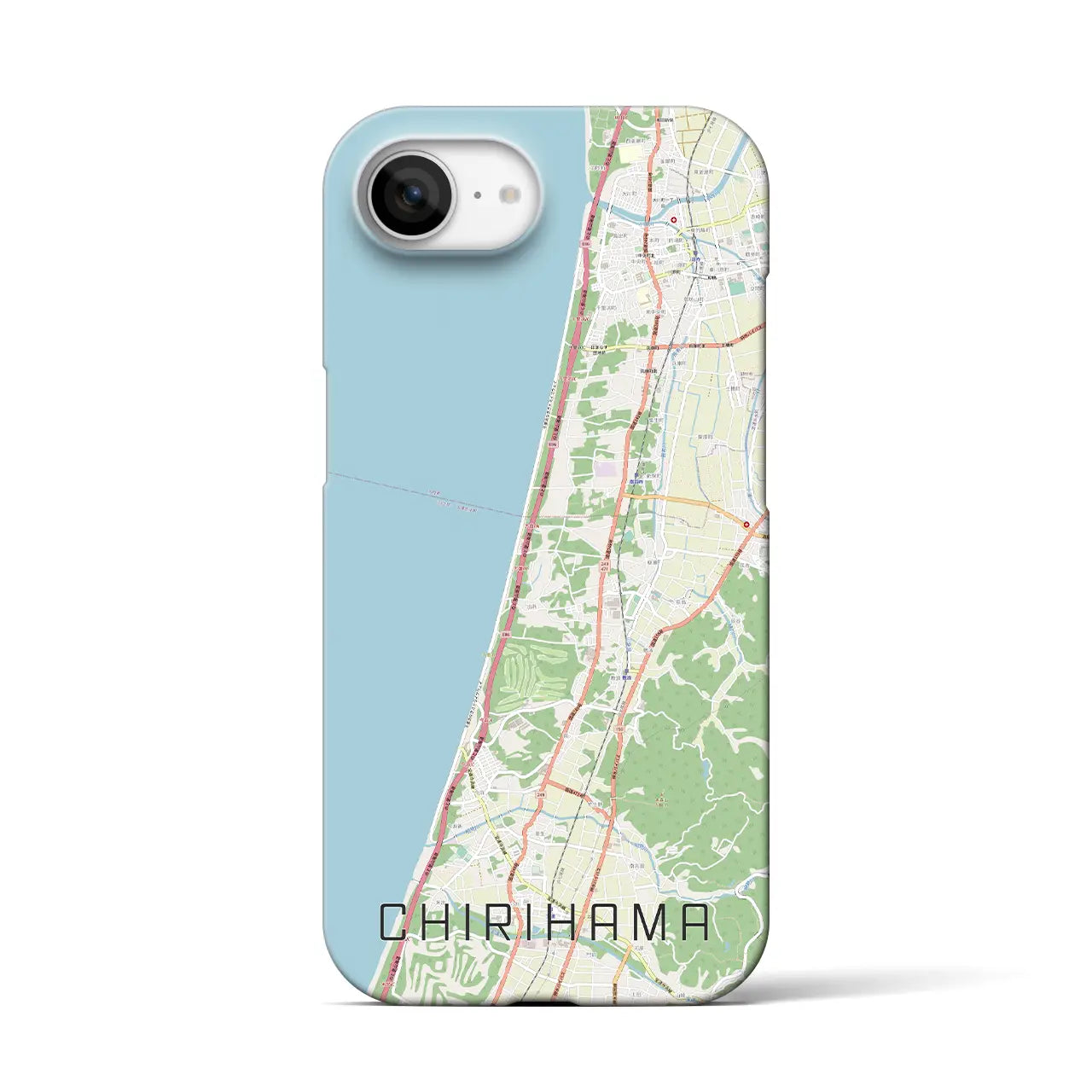 【千里浜(石川県)】地図柄iPhoneケース(バックカバータイプ)