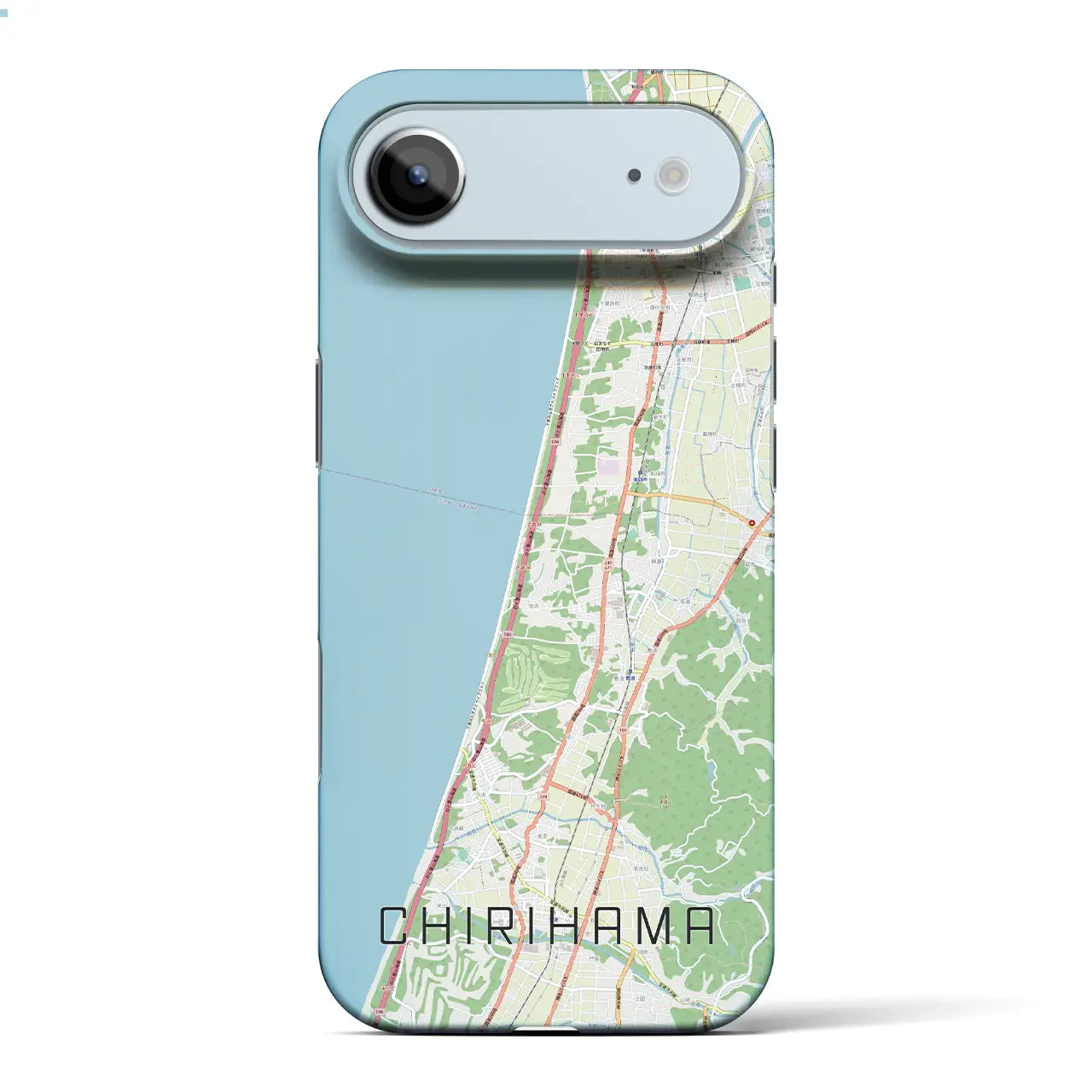 【千里浜(石川県)】地図柄iPhoneケース(バックカバータイプ)