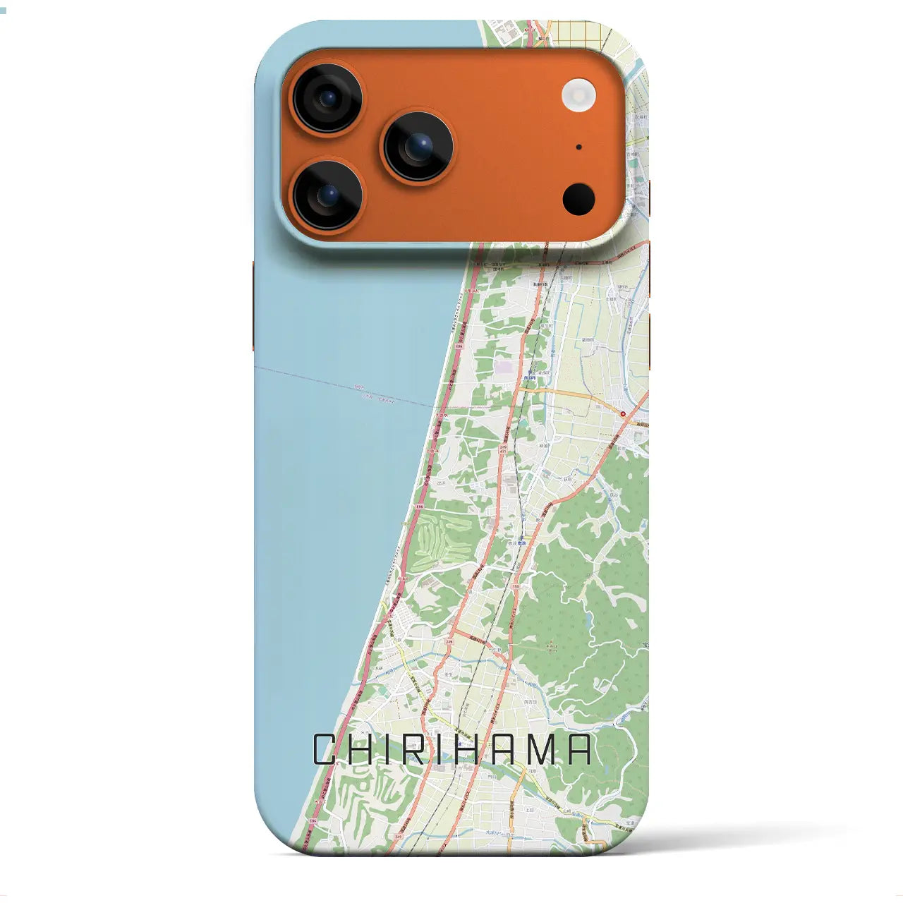 【千里浜(石川県)】地図柄iPhoneケース(バックカバータイプ)