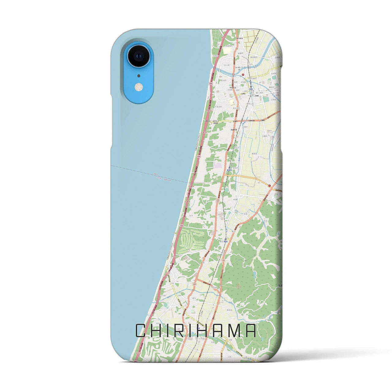 【千里浜(石川県)】地図柄iPhoneケース(バックカバータイプ)