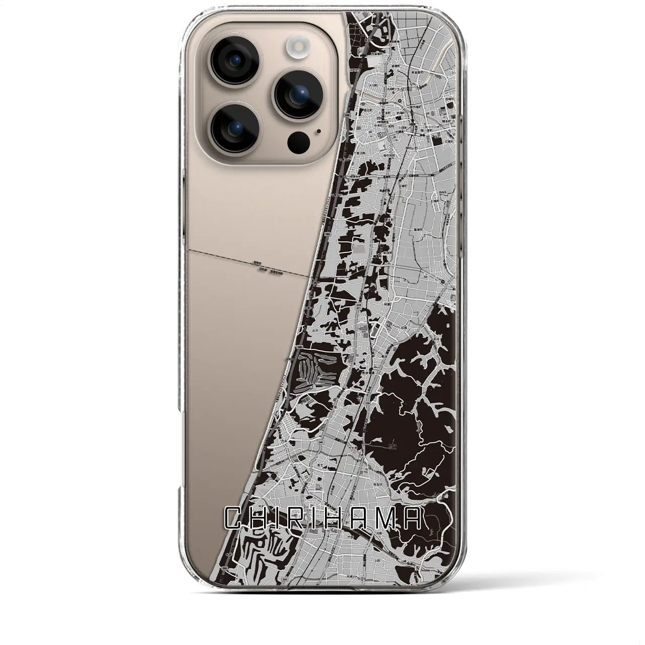 【千里浜(石川県)】地図柄iPhoneケース(クリアタイプ)