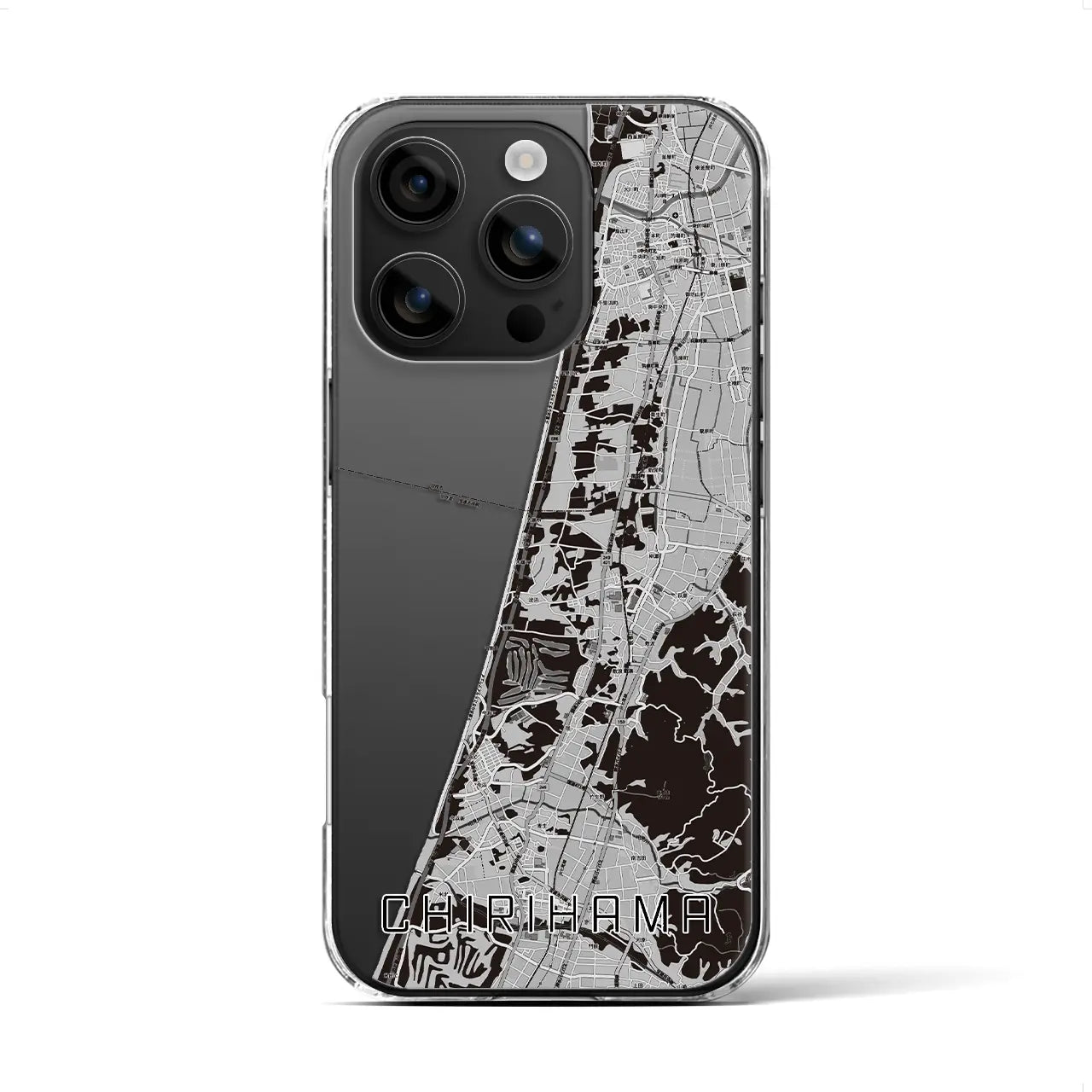 【千里浜(石川県)】地図柄iPhoneケース(クリアタイプ)