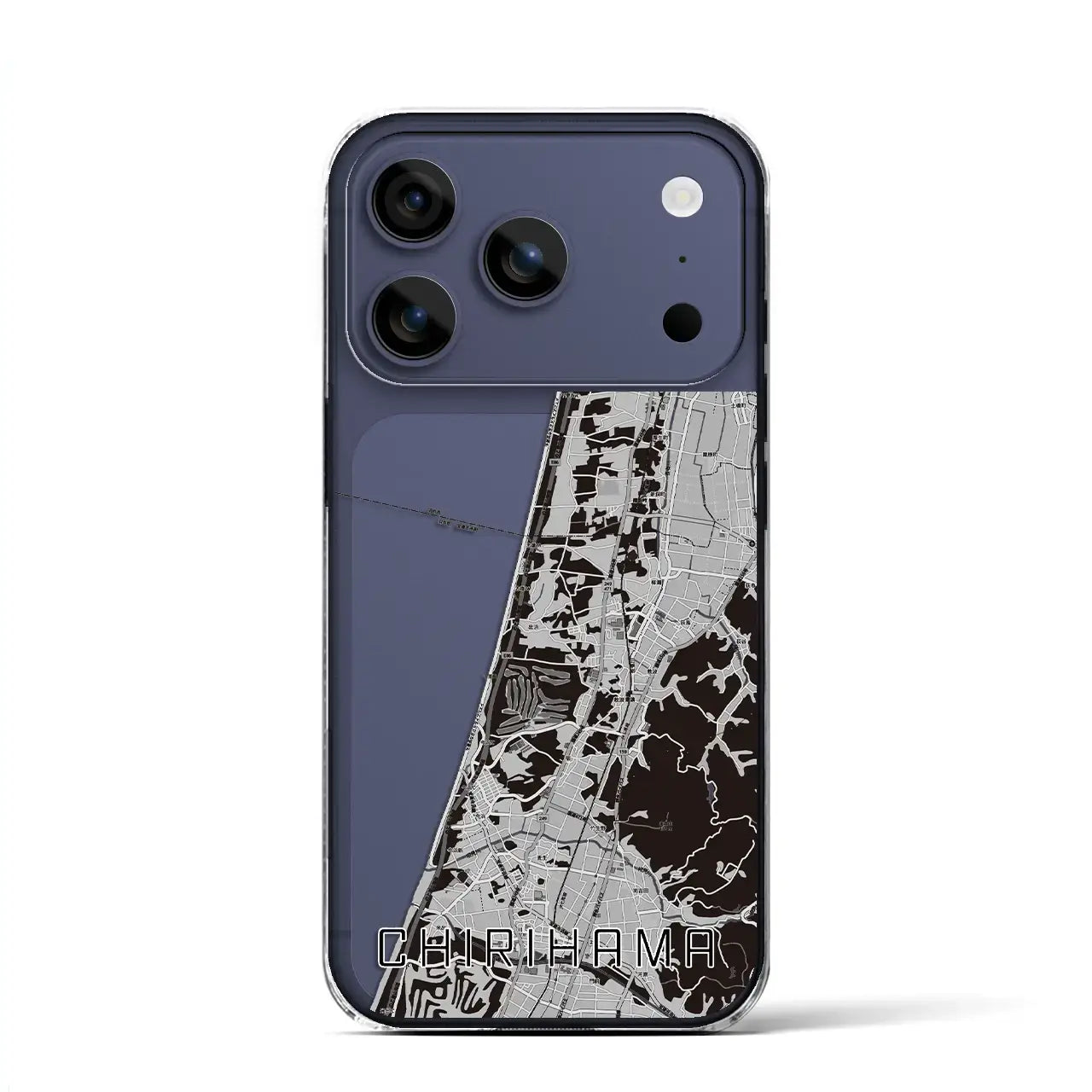 【千里浜(石川県)】地図柄iPhoneケース(クリアタイプ)