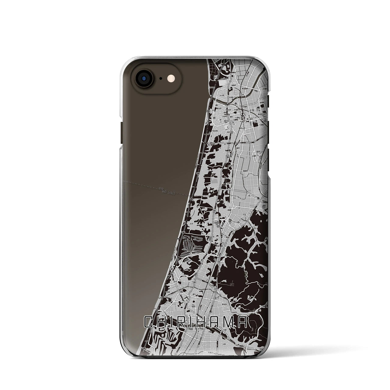 【千里浜(石川県)】地図柄iPhoneケース(クリアタイプ)