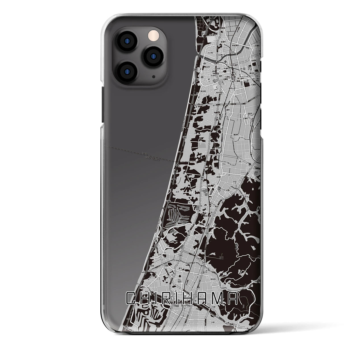 【千里浜(石川県)】地図柄iPhoneケース(クリアタイプ)