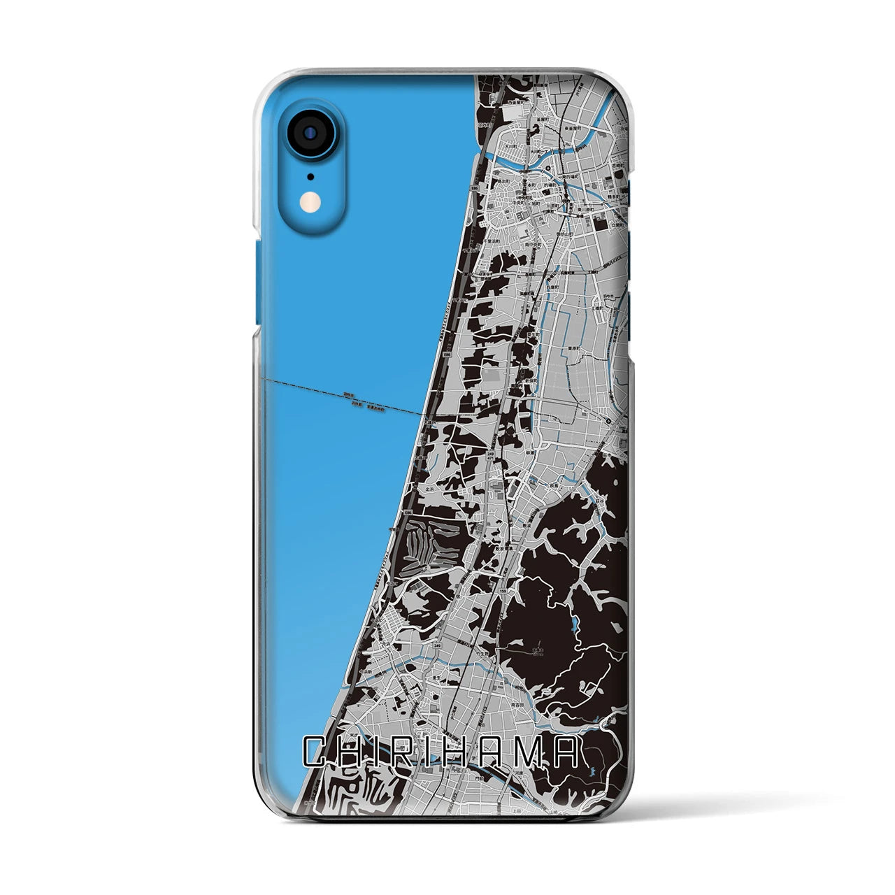 【千里浜(石川県)】地図柄iPhoneケース(クリアタイプ)