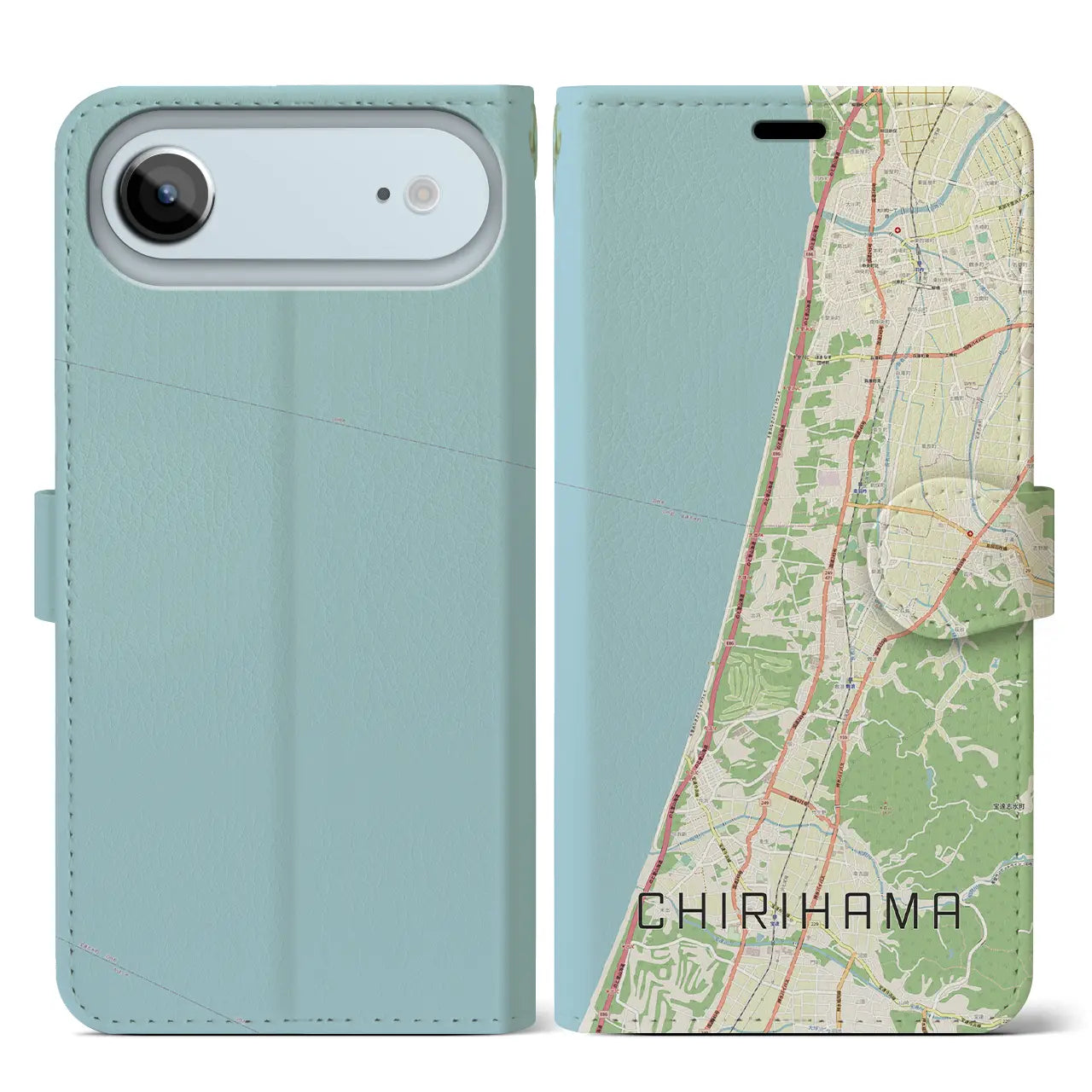 【千里浜(石川県)】地図柄iPhoneケース(手帳タイプ)