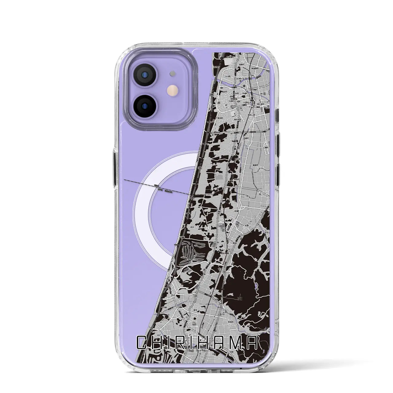 【千里浜(石川県)】地図柄iPhoneケース(MagSafeタイプ)