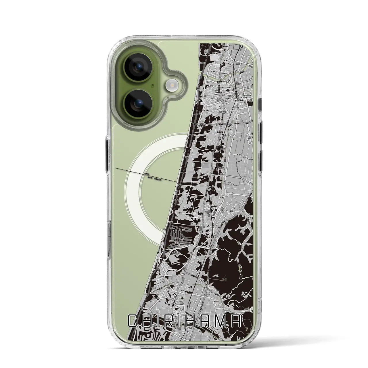 【千里浜(石川県)】地図柄iPhoneケース(MagSafeタイプ)