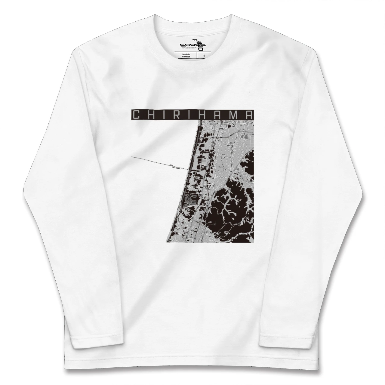 【千里浜(石川県)】地図柄ロングスリーブTシャツ