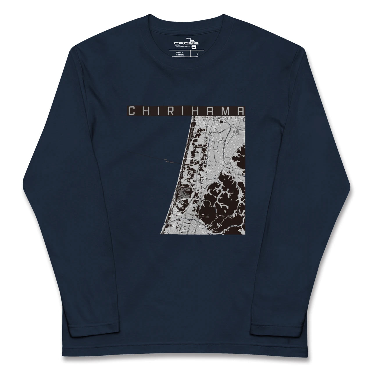 【千里浜(石川県)】地図柄ロングスリーブTシャツ