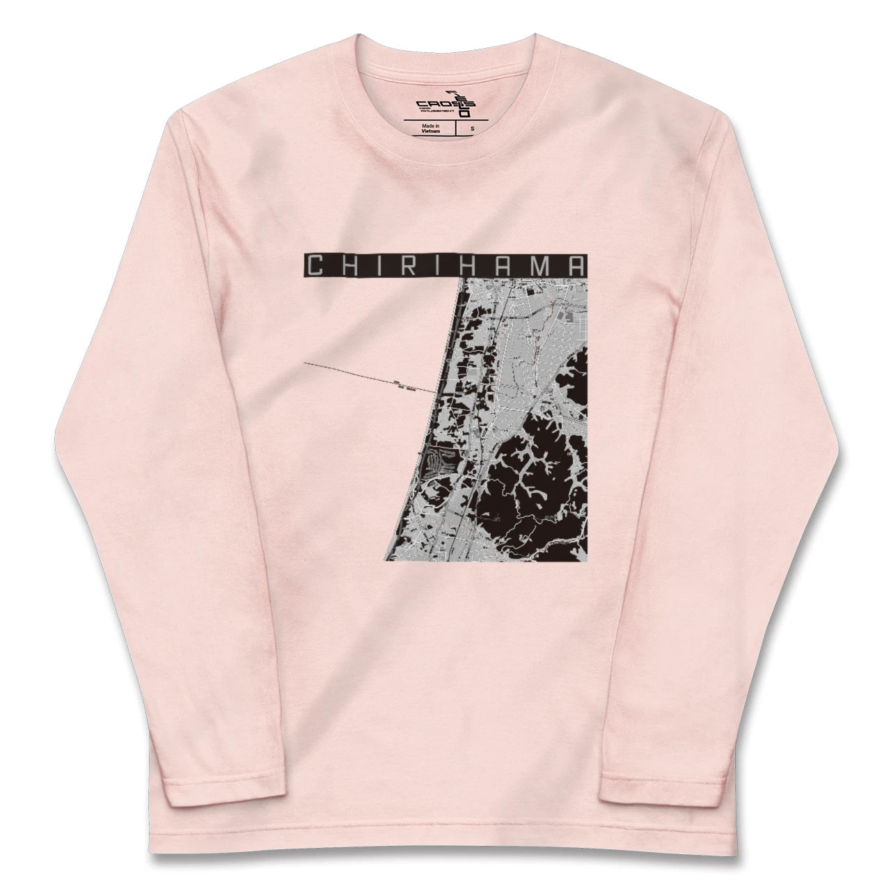 【千里浜(石川県)】地図柄ロングスリーブTシャツ