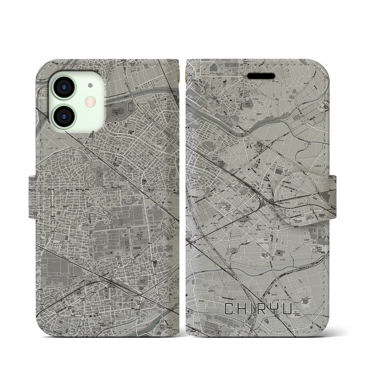 【知立(愛知県)】地図柄iPhoneケース(手帳タイプ)