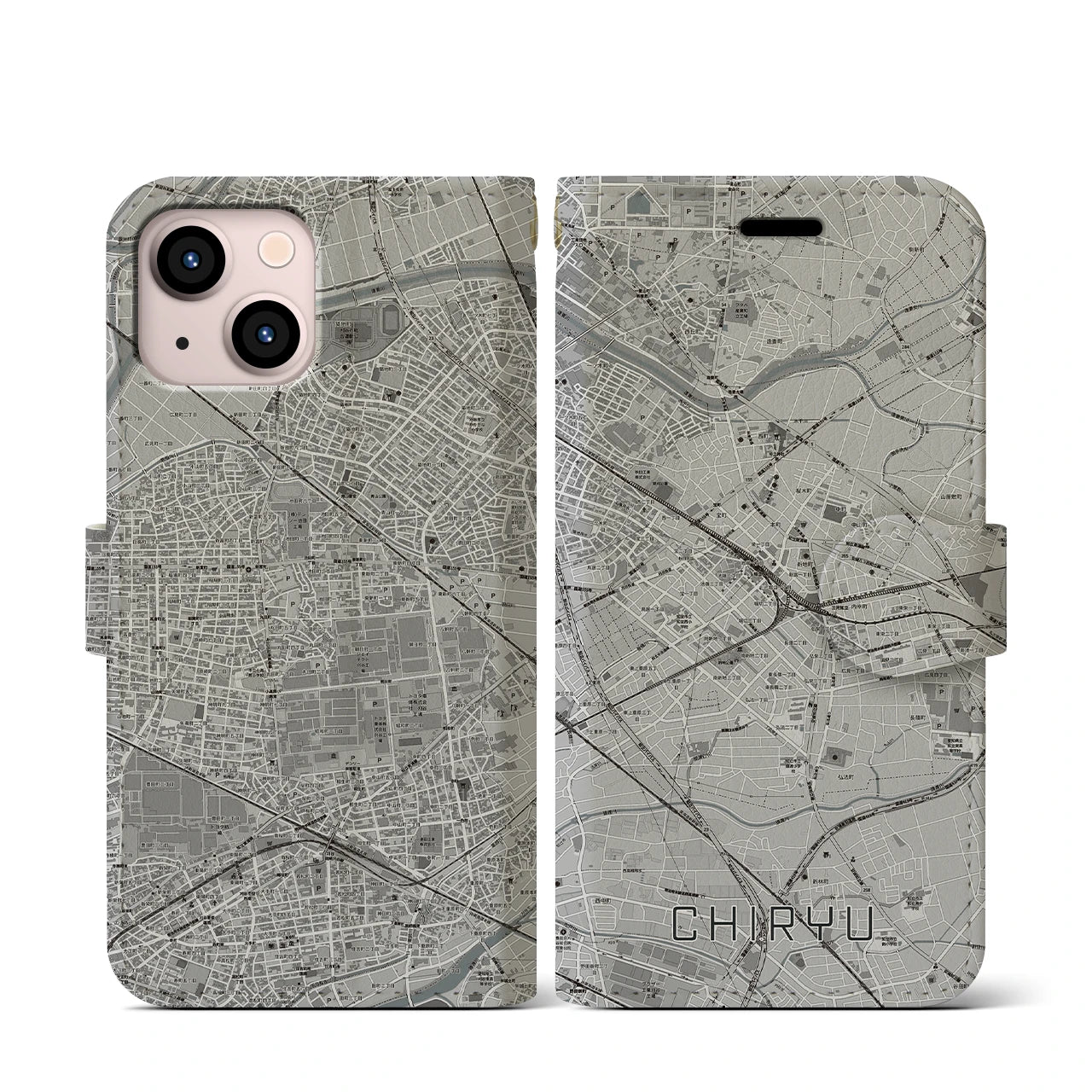 【知立(愛知県)】地図柄iPhoneケース(手帳タイプ)