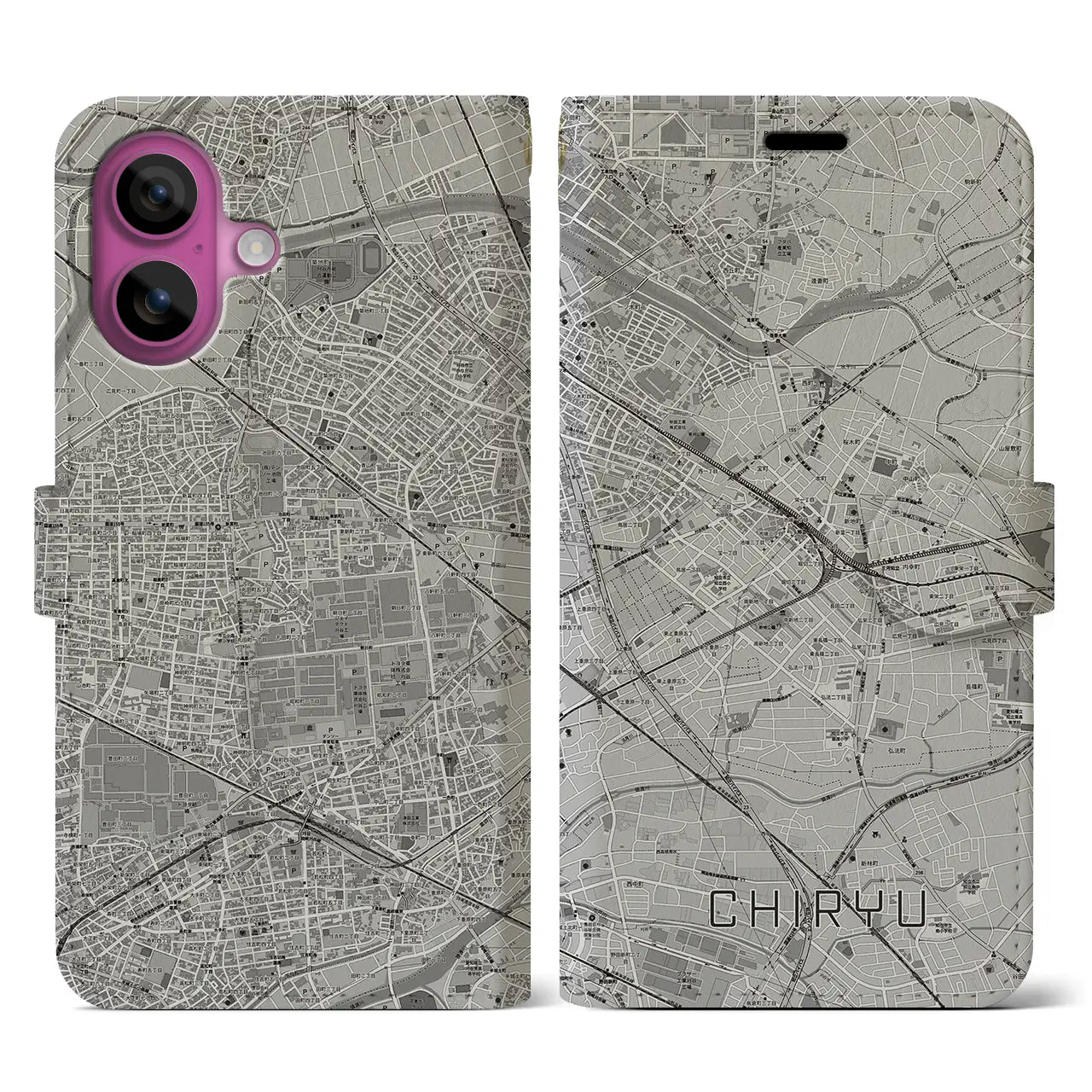 【知立(愛知県)】地図柄iPhoneケース(手帳タイプ)