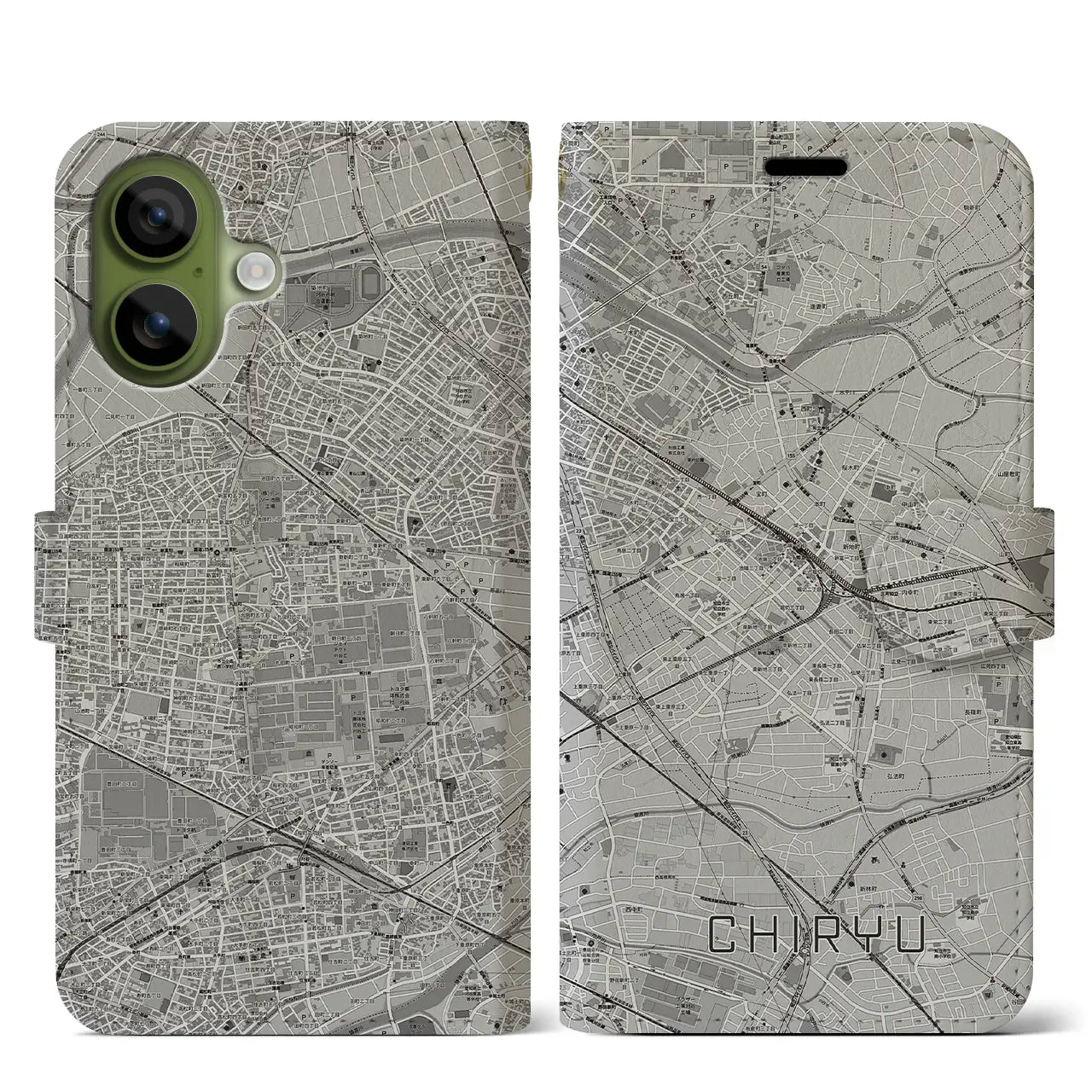 【知立(愛知県)】地図柄iPhoneケース(手帳タイプ)