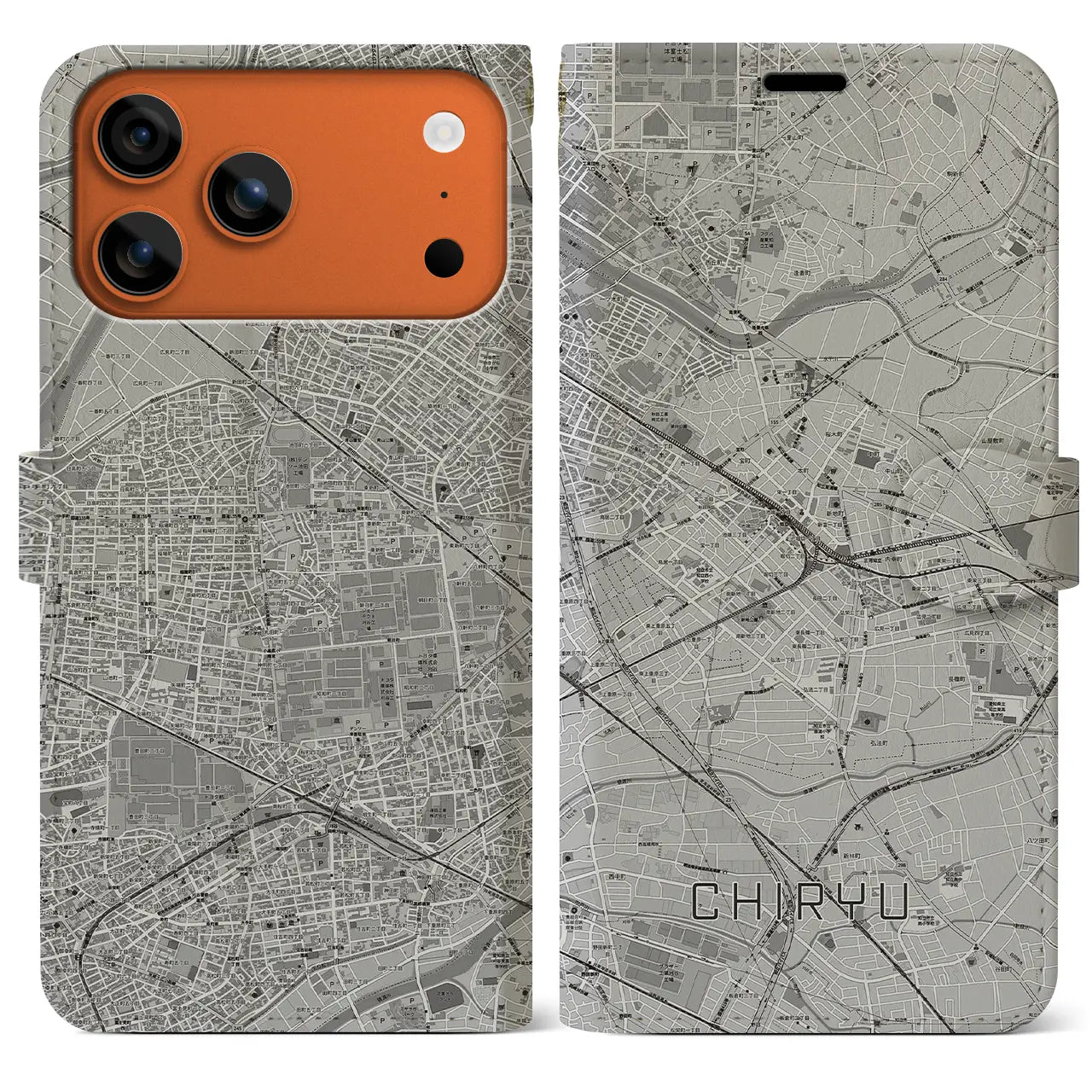 【知立(愛知県)】地図柄iPhoneケース(手帳タイプ)