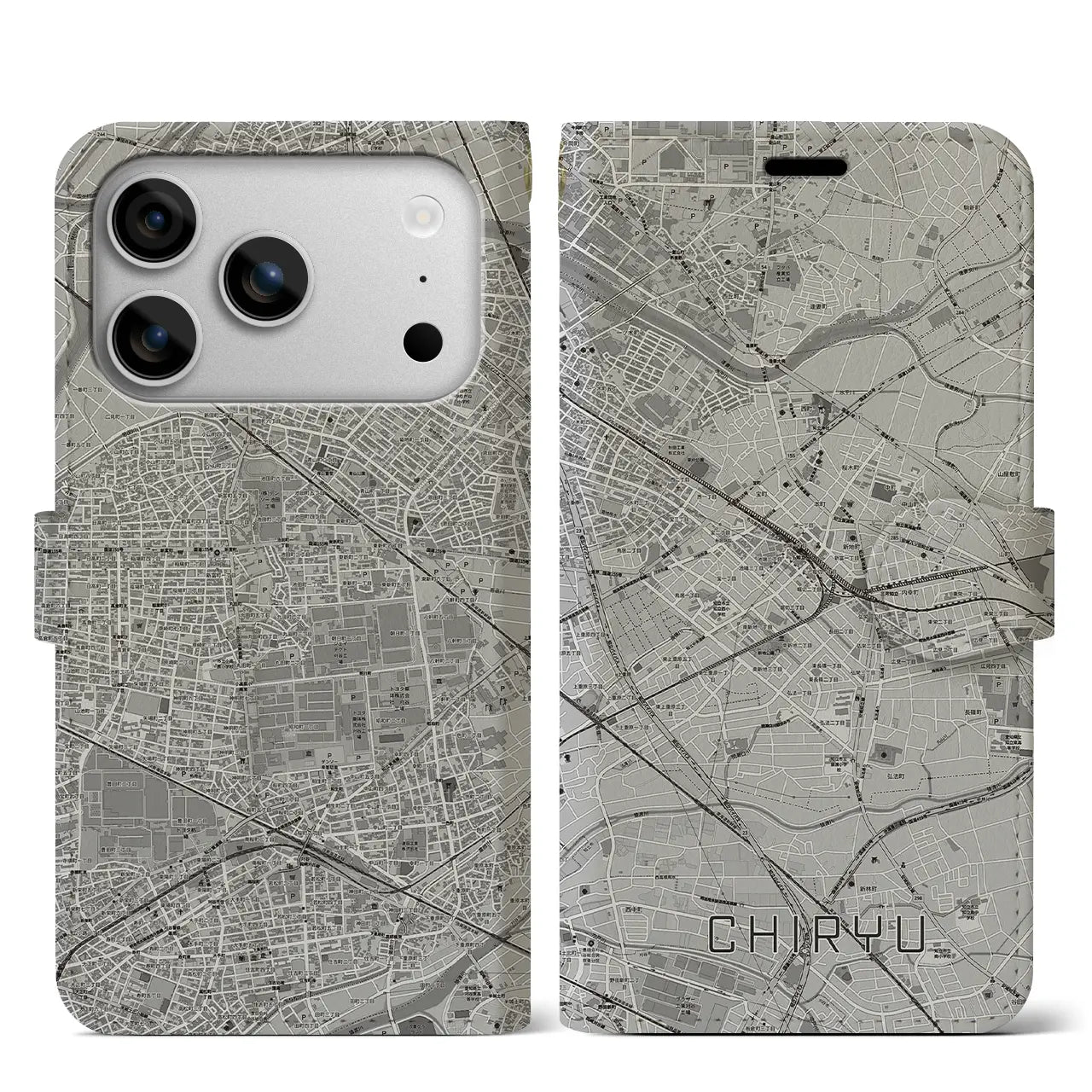 【知立(愛知県)】地図柄iPhoneケース(手帳タイプ)