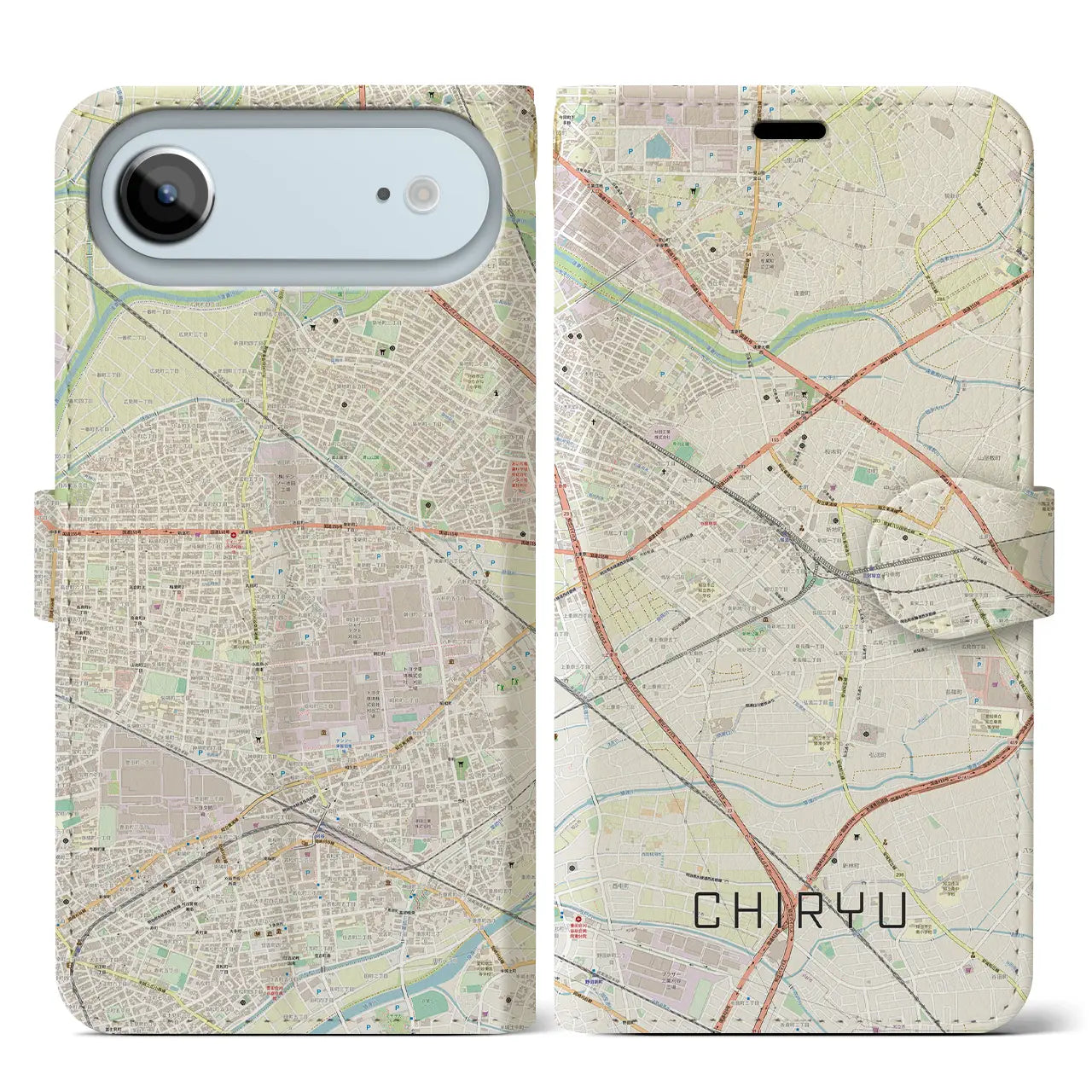 【知立(愛知県)】地図柄iPhoneケース(手帳タイプ)