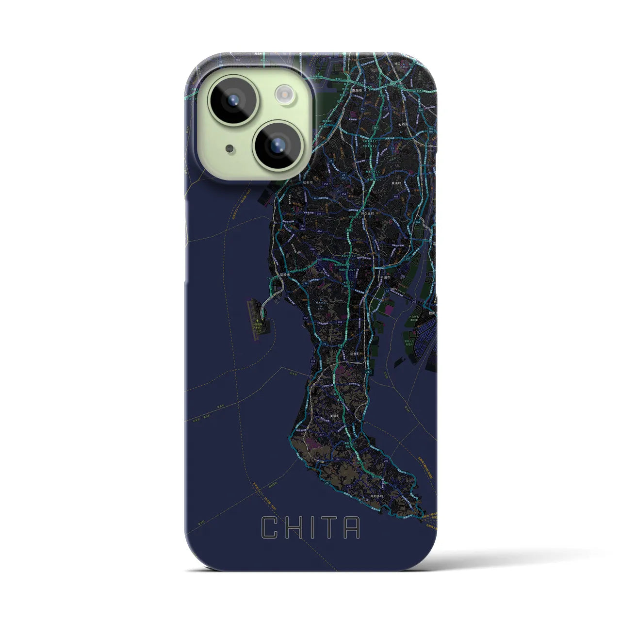 【知多2(愛知県)】地図柄iPhoneケース(バックカバータイプ)