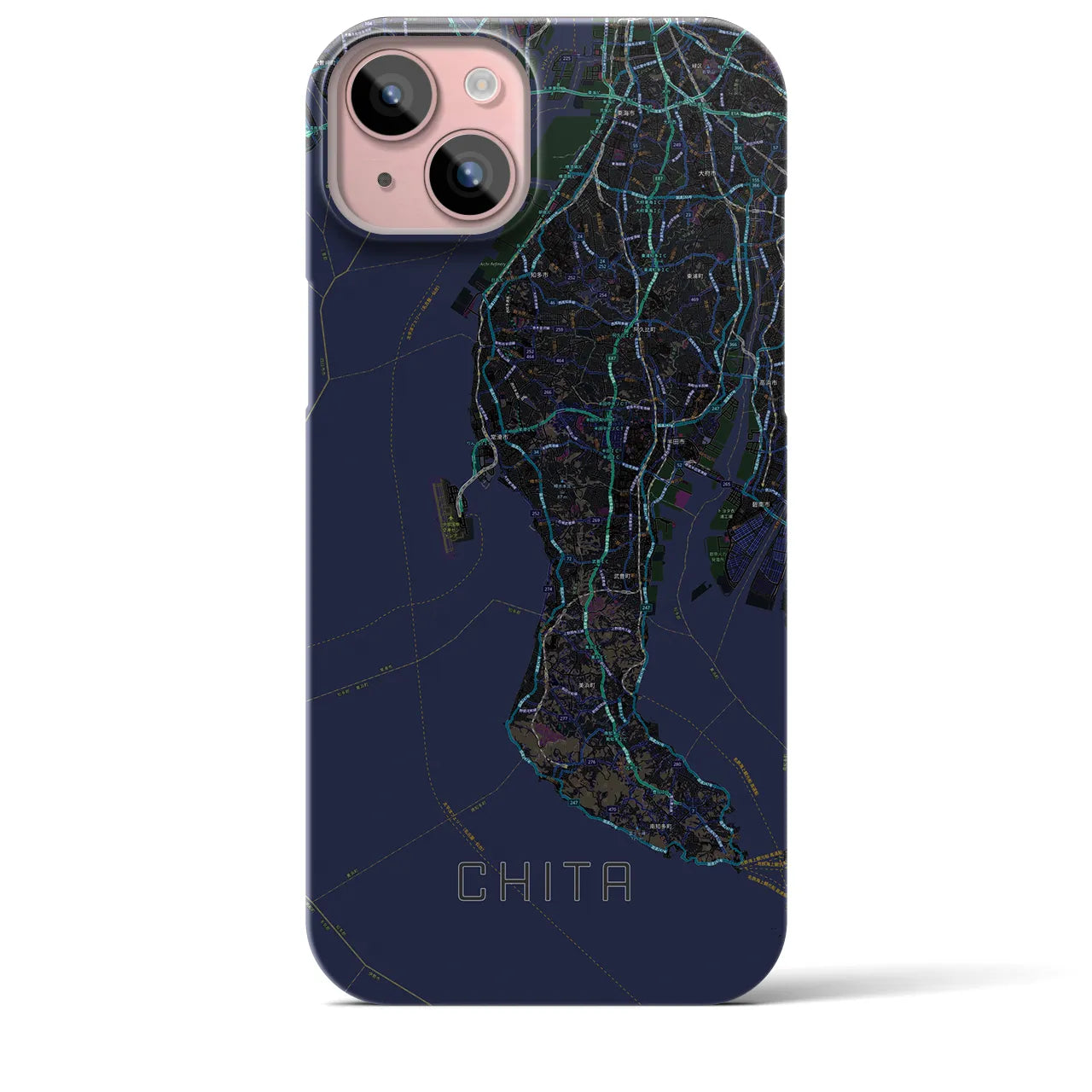 【知多2(愛知県)】地図柄iPhoneケース(バックカバータイプ)