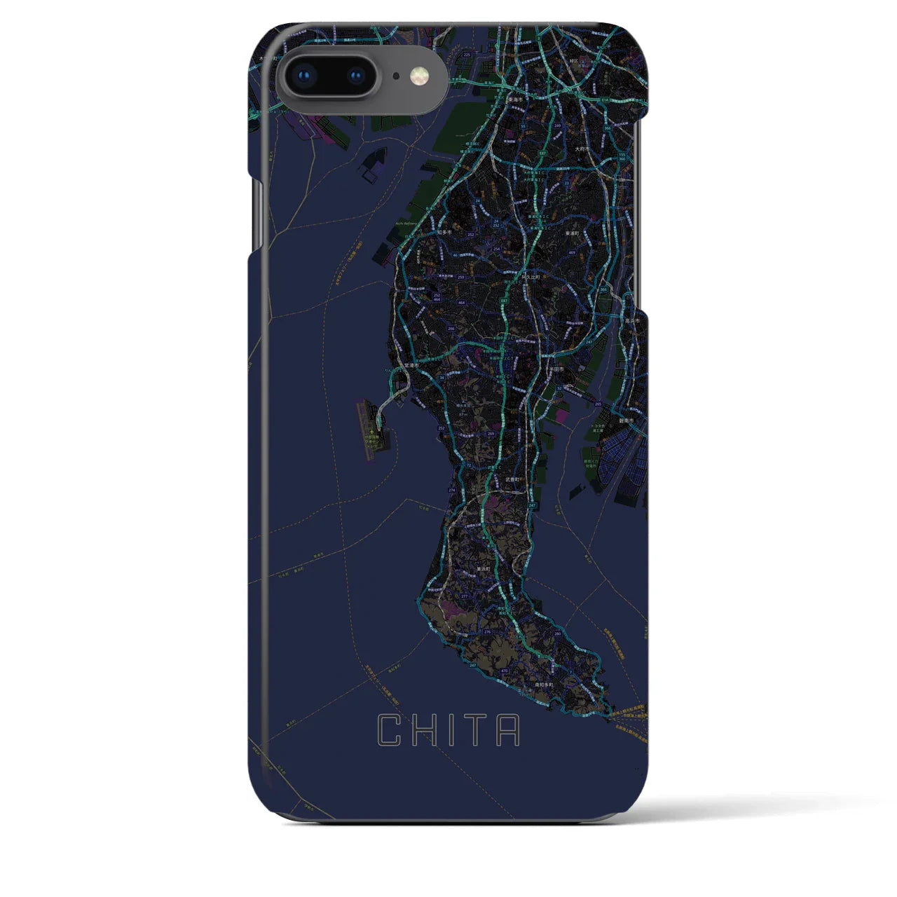 【知多2(愛知県)】地図柄iPhoneケース(バックカバータイプ)