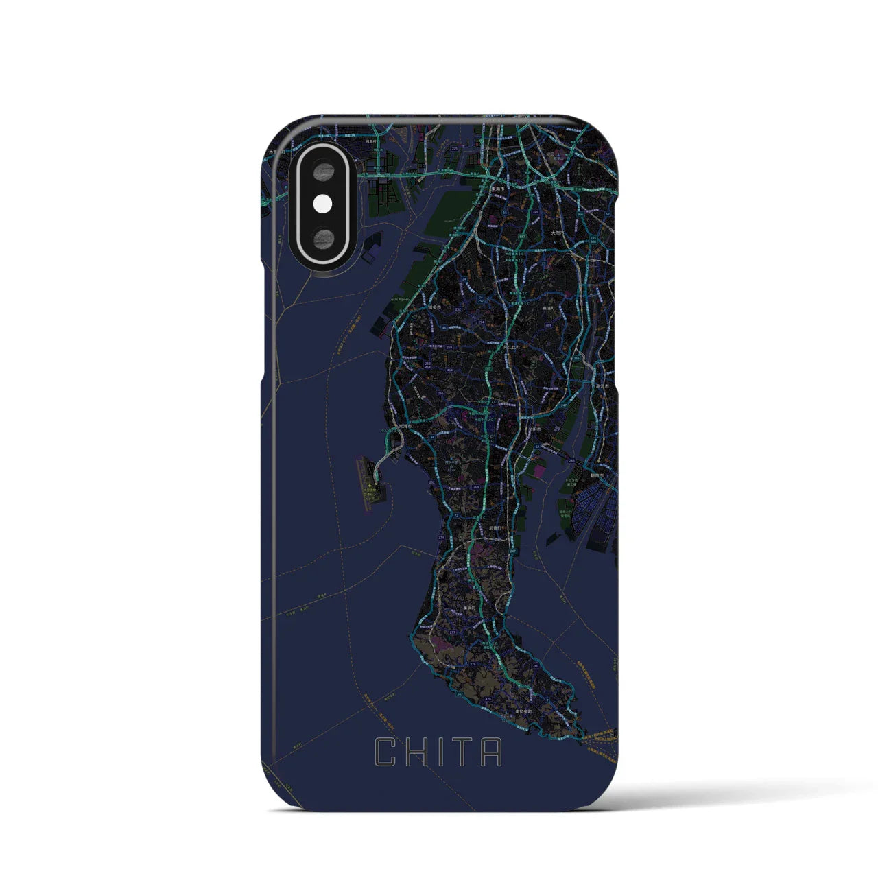 【知多2(愛知県)】地図柄iPhoneケース(バックカバータイプ)