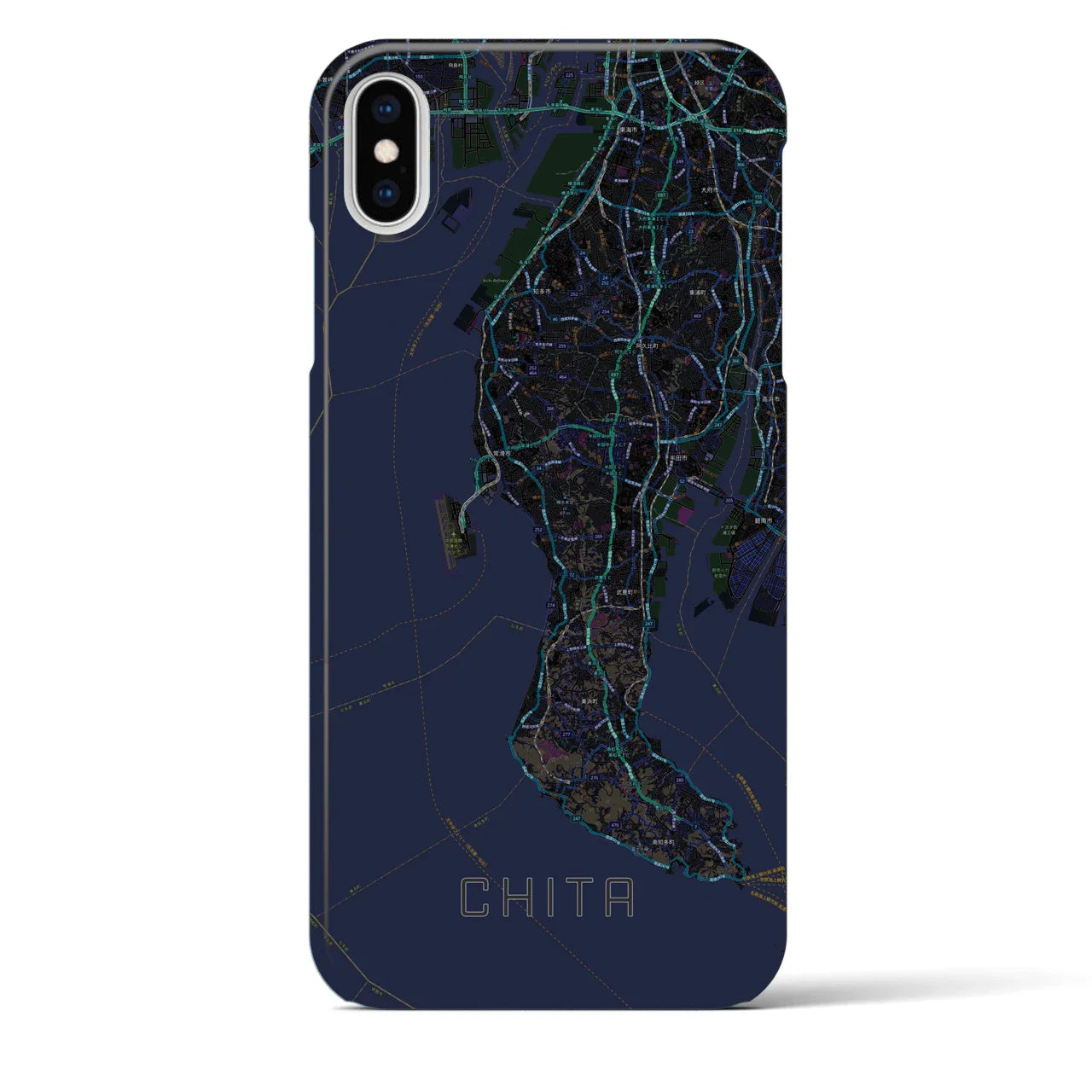 【知多2(愛知県)】地図柄iPhoneケース(バックカバータイプ)