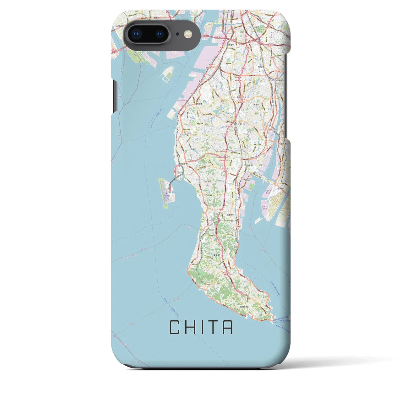【知多2(愛知県)】地図柄iPhoneケース(バックカバータイプ)