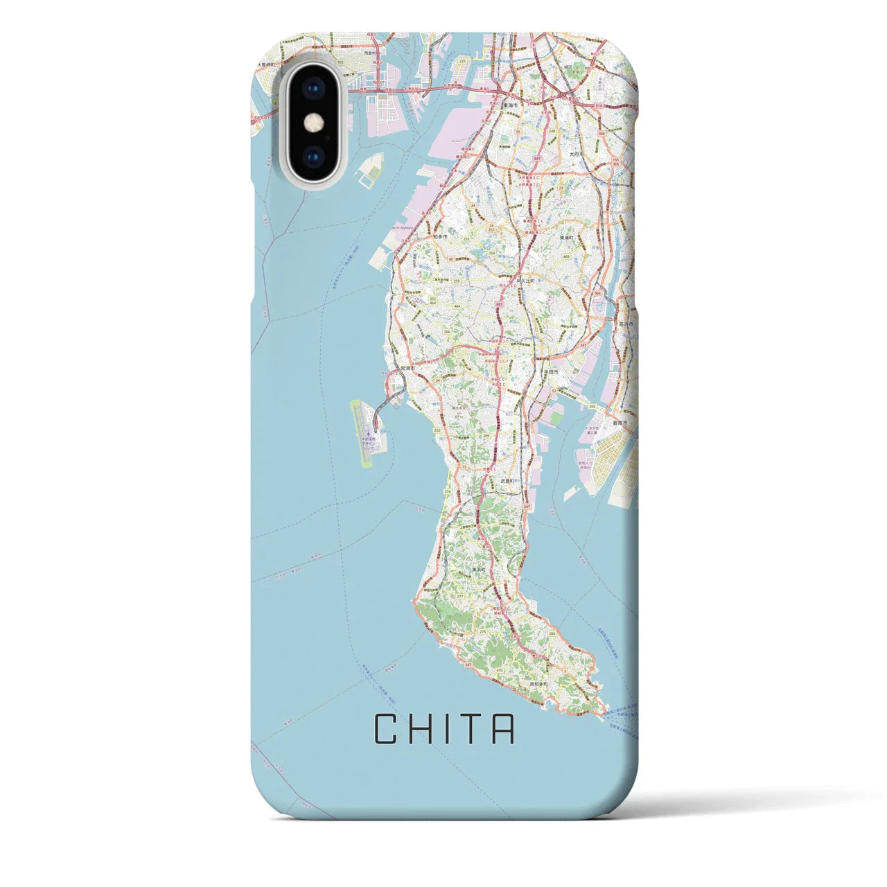 【知多2(愛知県)】地図柄iPhoneケース(バックカバータイプ)