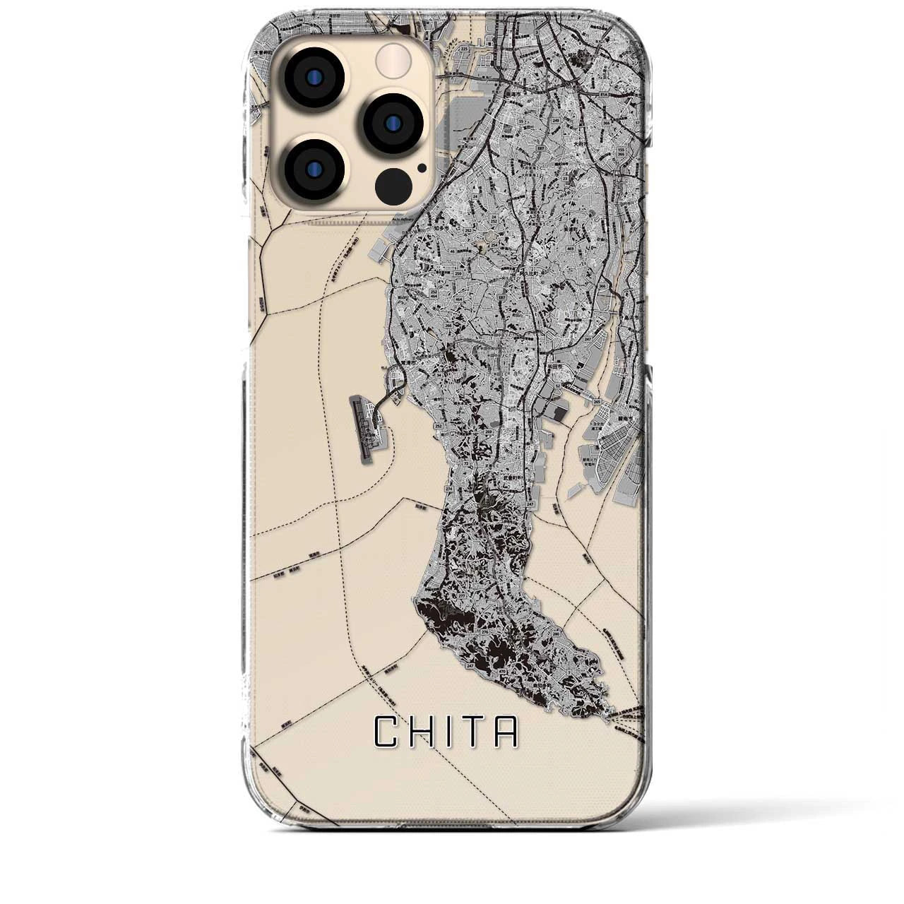 【知多2(愛知県)】地図柄iPhoneケース(クリアタイプ)