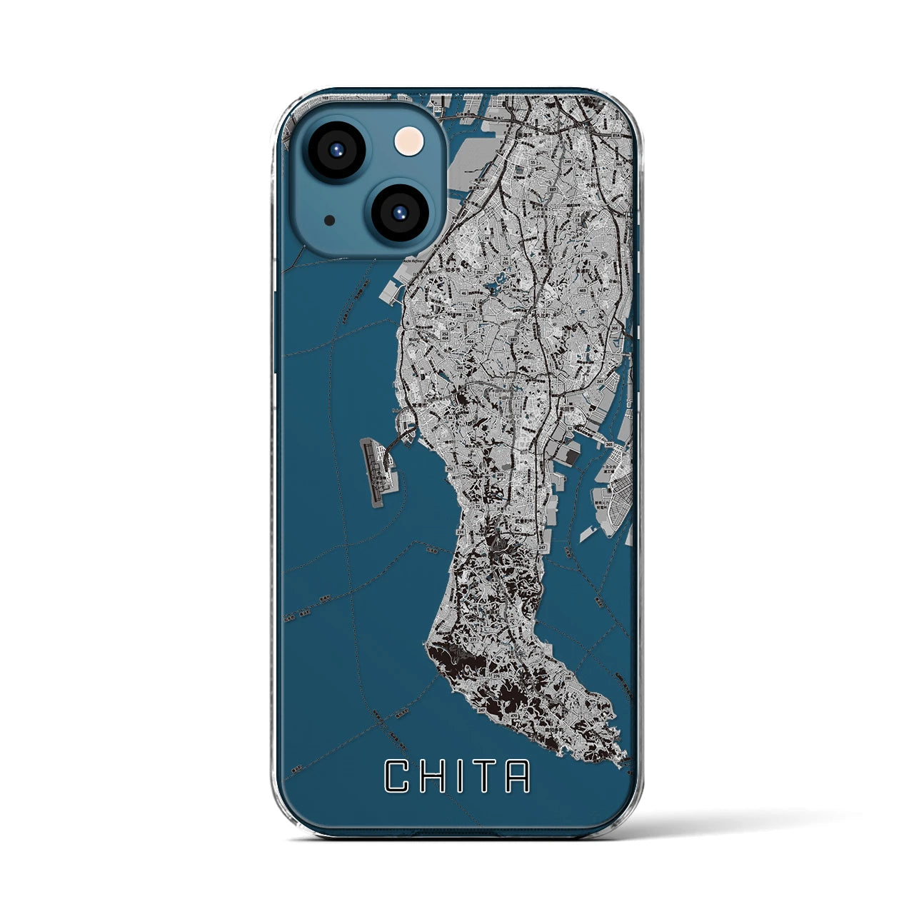 【知多2(愛知県)】地図柄iPhoneケース(クリアタイプ)