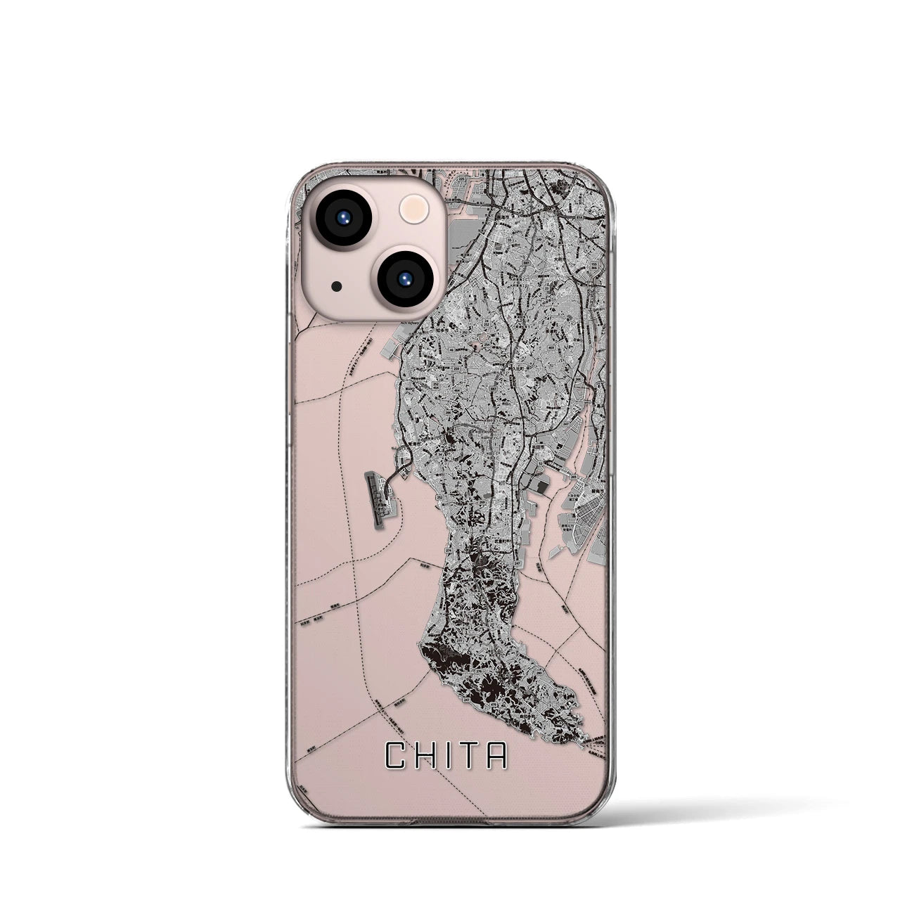 【知多2(愛知県)】地図柄iPhoneケース(クリアタイプ)