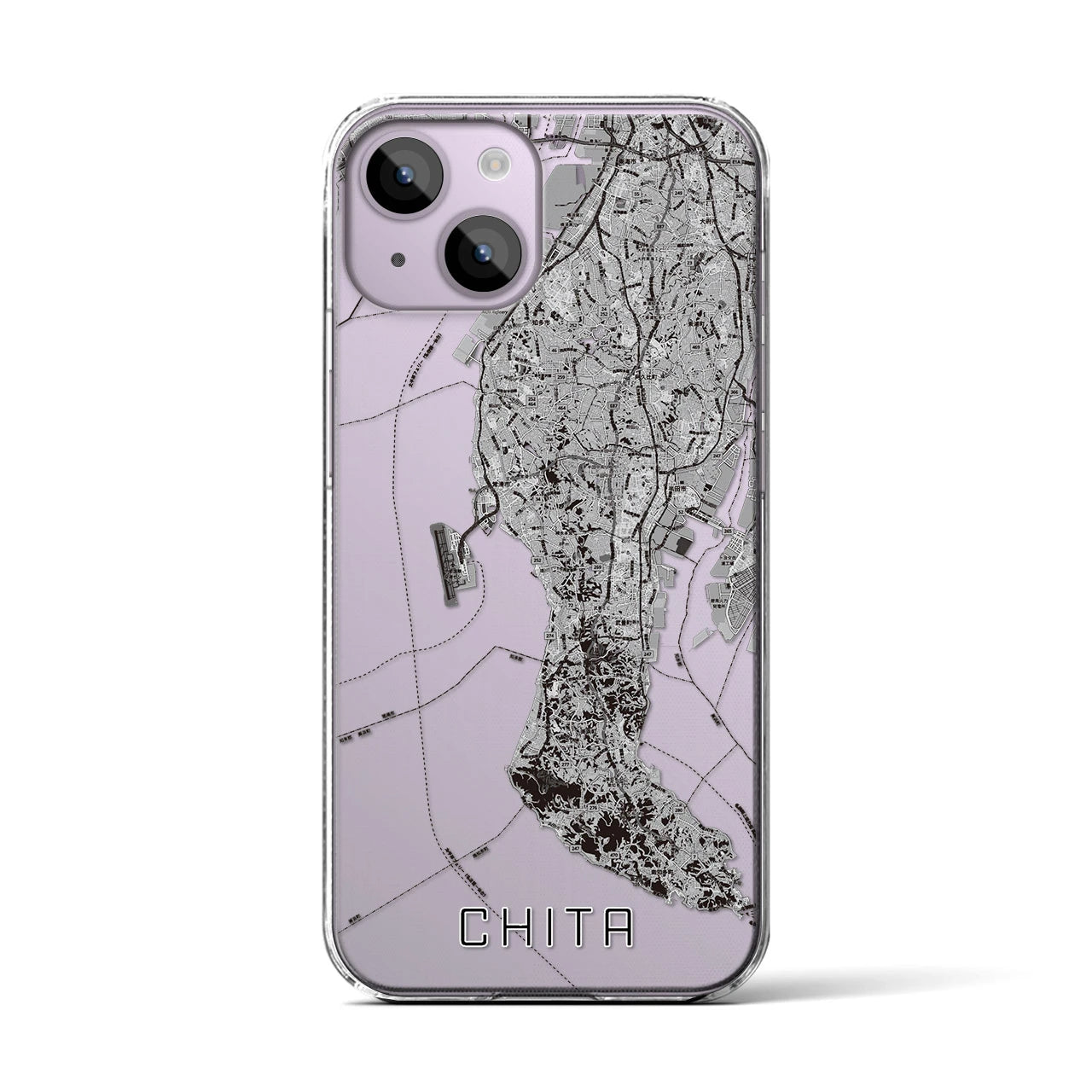 【知多2(愛知県)】地図柄iPhoneケース(クリアタイプ)