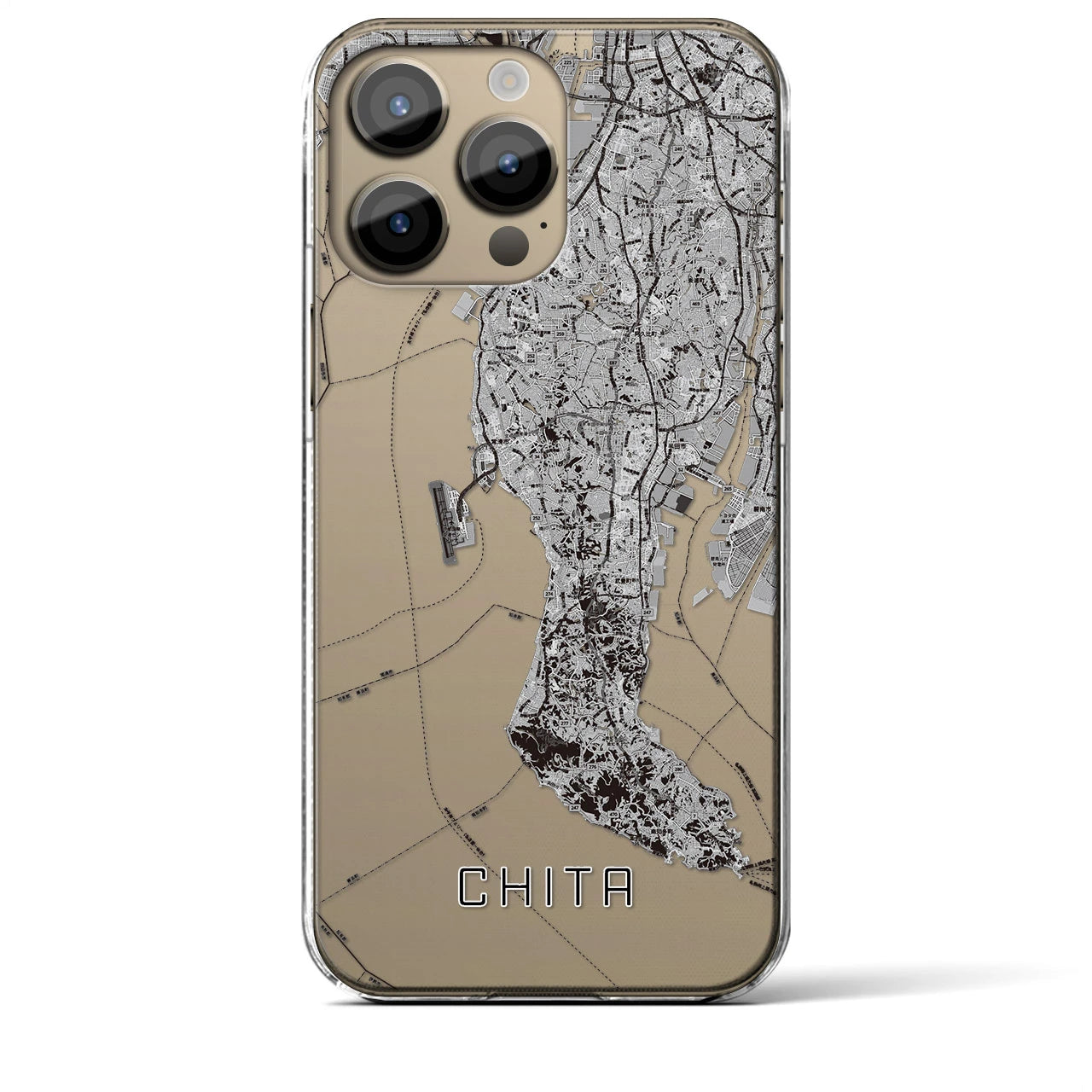 【知多2(愛知県)】地図柄iPhoneケース(クリアタイプ)