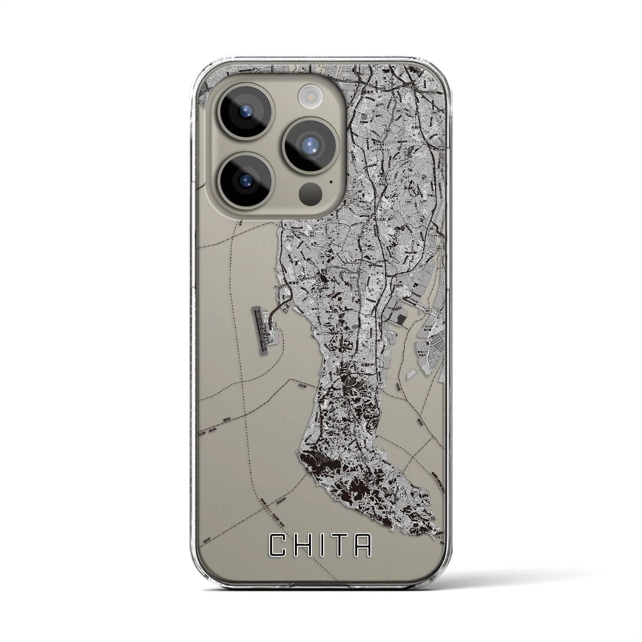 【知多2(愛知県)】地図柄iPhoneケース(クリアタイプ)