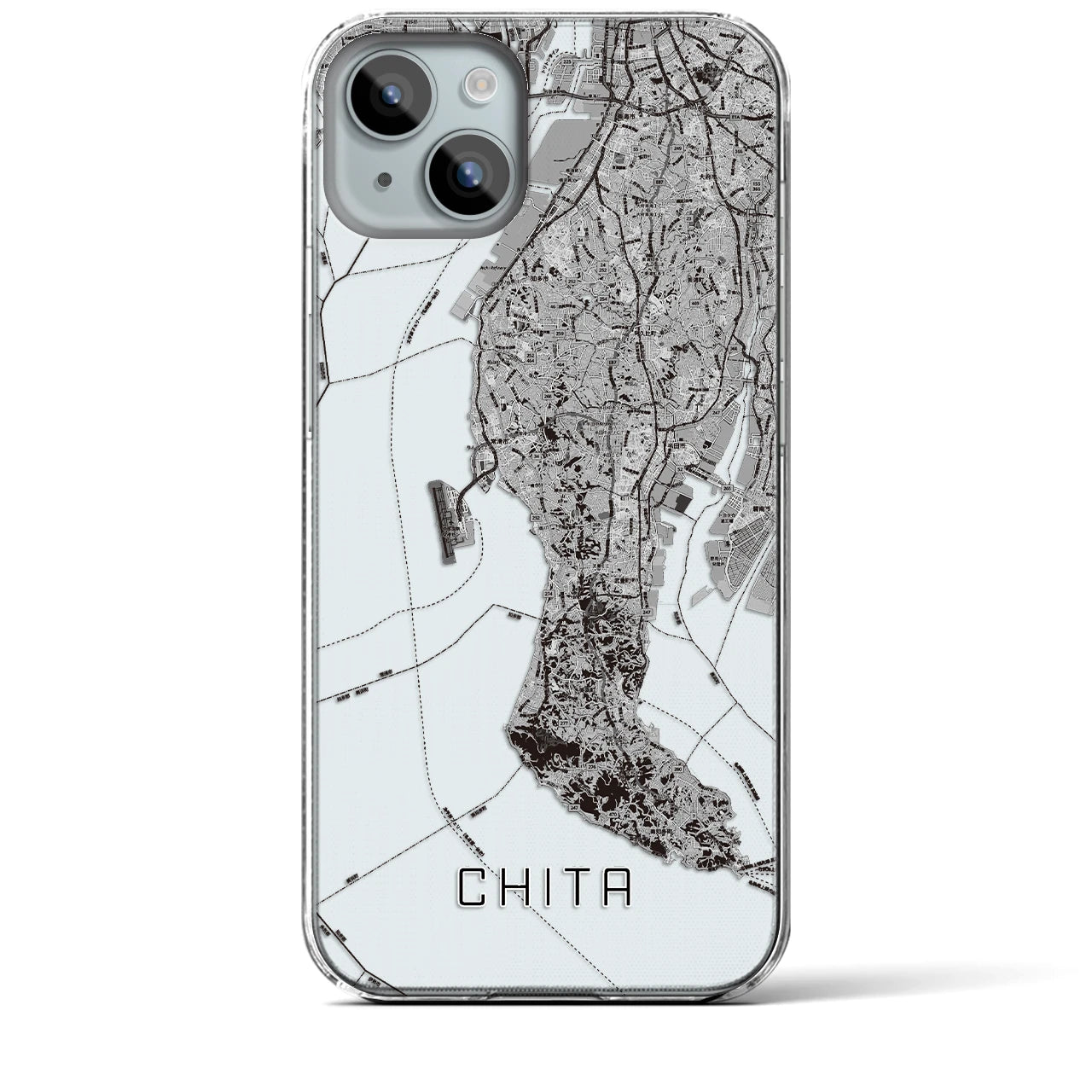 【知多2(愛知県)】地図柄iPhoneケース(クリアタイプ)