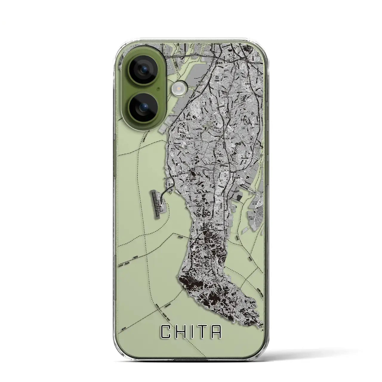 【知多2(愛知県)】地図柄iPhoneケース(クリアタイプ)