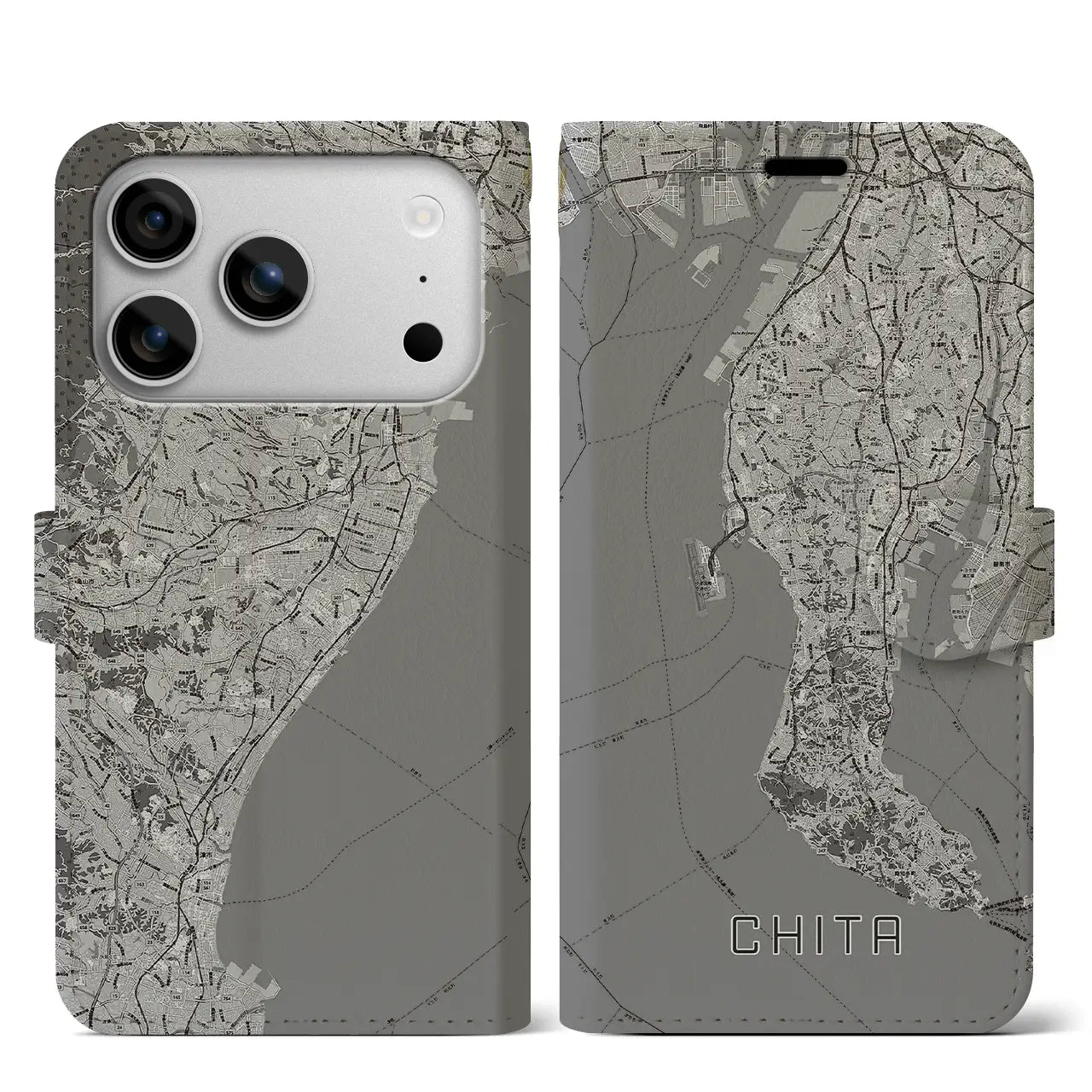 【知多2(愛知県)】地図柄iPhoneケース(手帳タイプ)